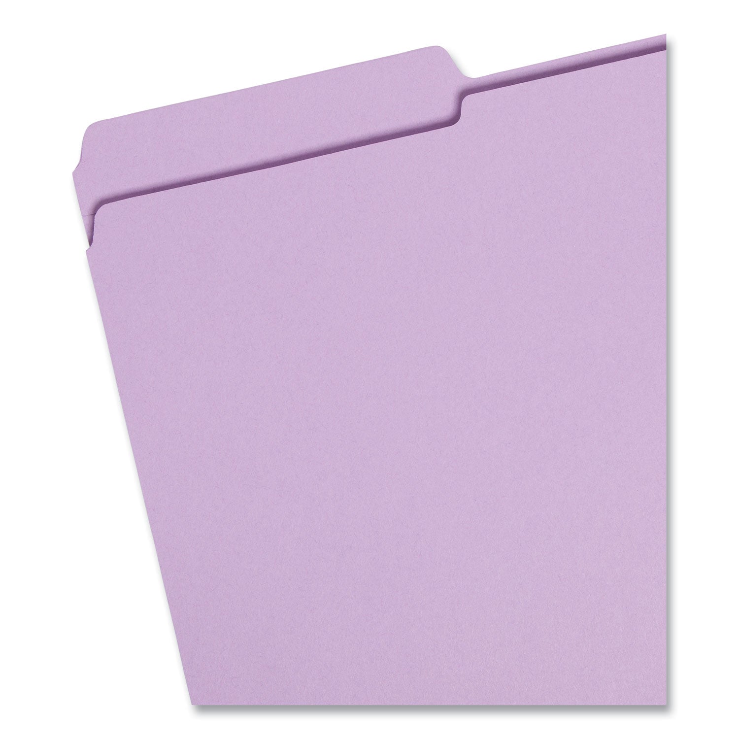 Reinforced Top Tab Colored File Folders, 1/3-Cut Tabs: Assorted, Legal Size, 0.75" Expansion, Lavender, 100/Box -