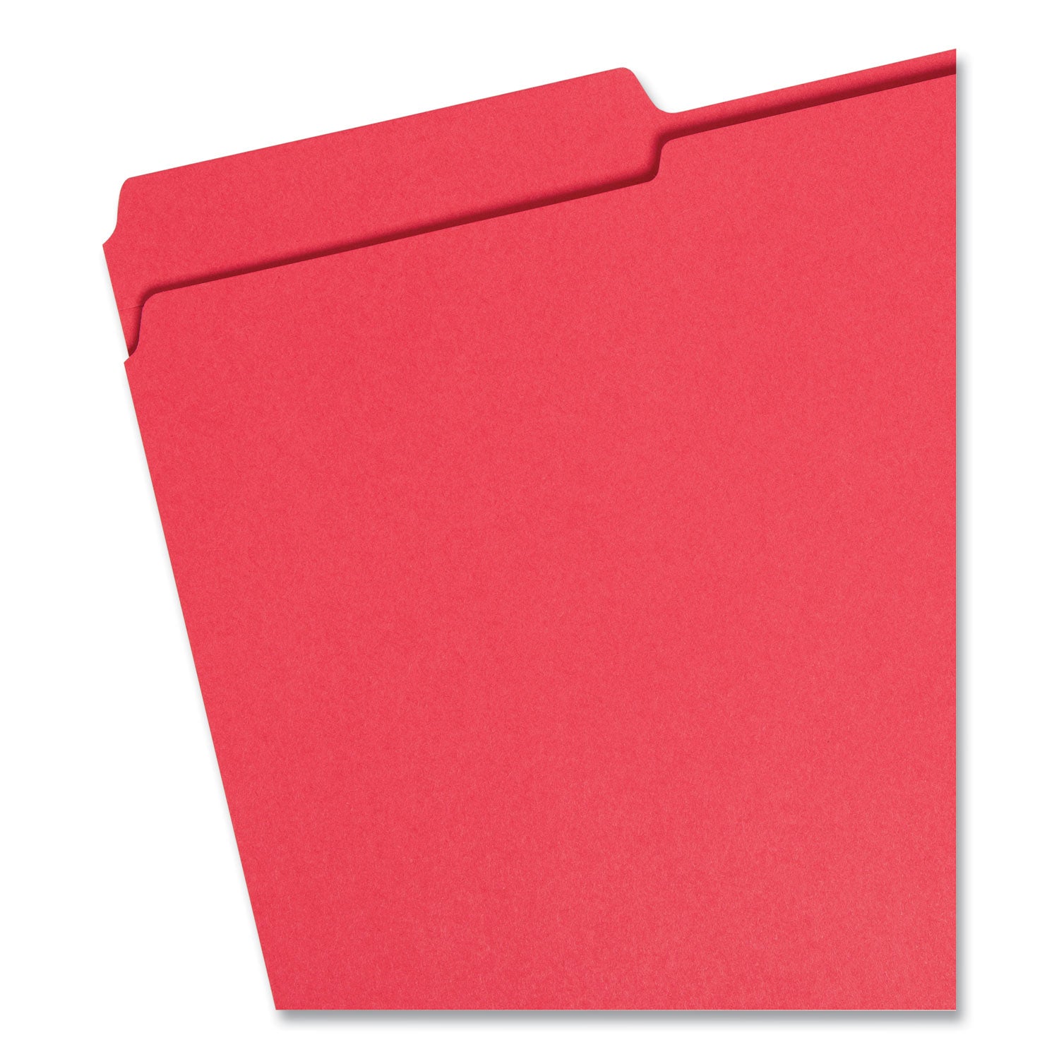 Reinforced Top Tab Colored File Folders, 1/3-Cut Tabs: Assorted, Legal Size, 0.75" Expansion, Red, 100/Box -