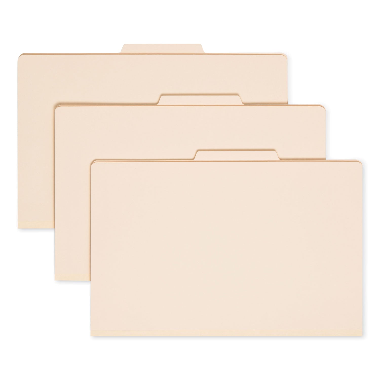 Four-Section Top Tab Classification Folders, 2" Expansion, 1 Divider, 4 Fasteners, Legal Size, Manila, 10/Box -