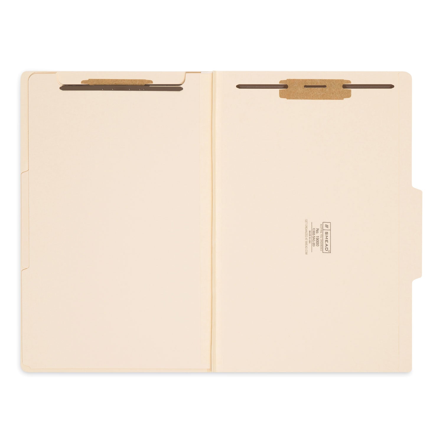 Four-Section Top Tab Classification Folders, 2" Expansion, 1 Divider, 4 Fasteners, Legal Size, Manila, 10/Box -