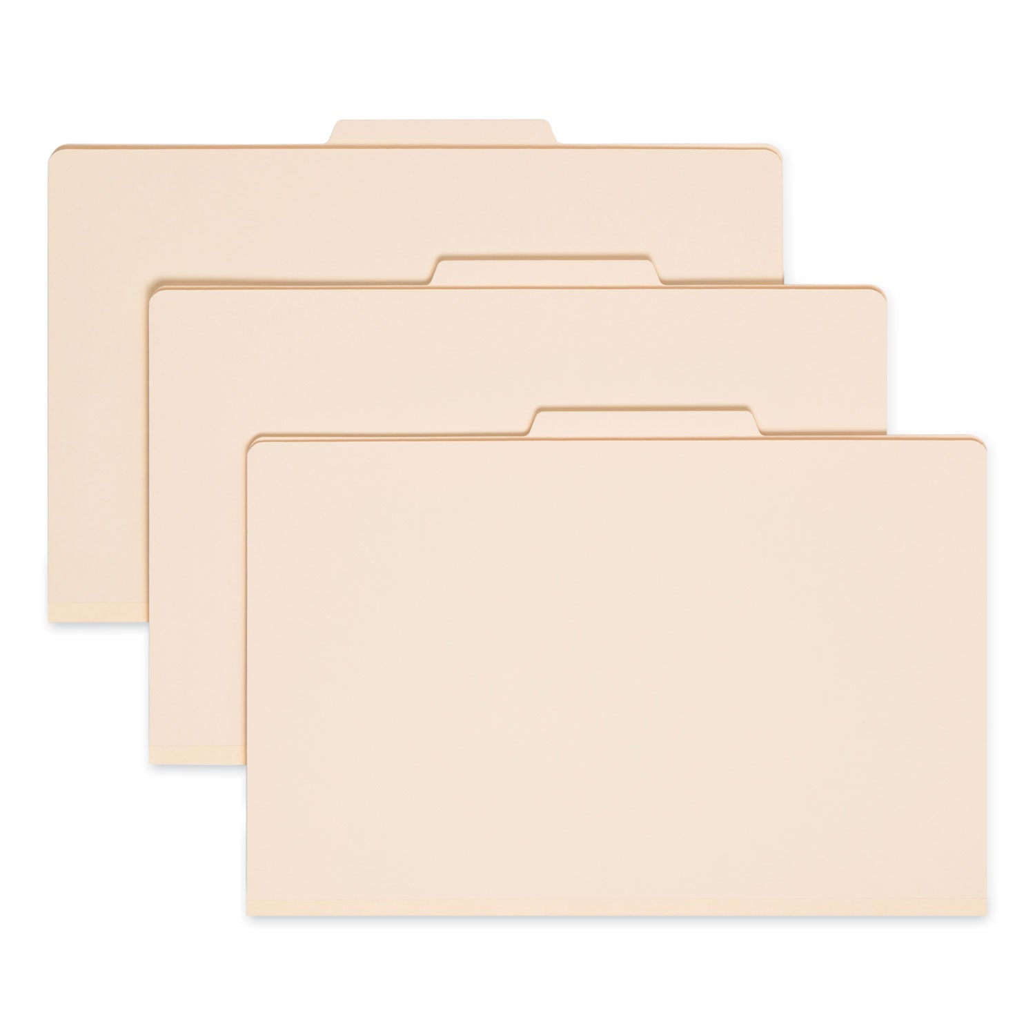 Six-Section Top Tab Classification Folders, 2" Expansion, 2 Dividers, 6 Fasteners, Legal Size, Manila, 10/Box -