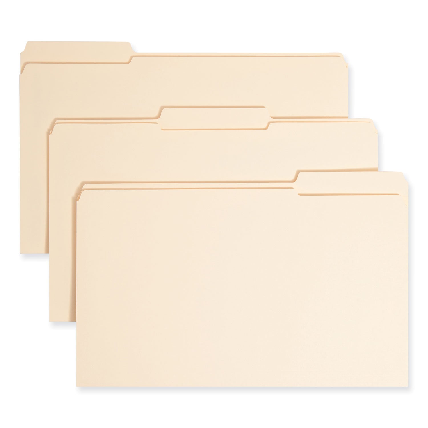 Top Tab Fastener Folders, 1/3-Cut Tabs: Assorted, 0.75" Expansion, 1 Fastener, Legal Size, Manila Exterior, 50/Box -