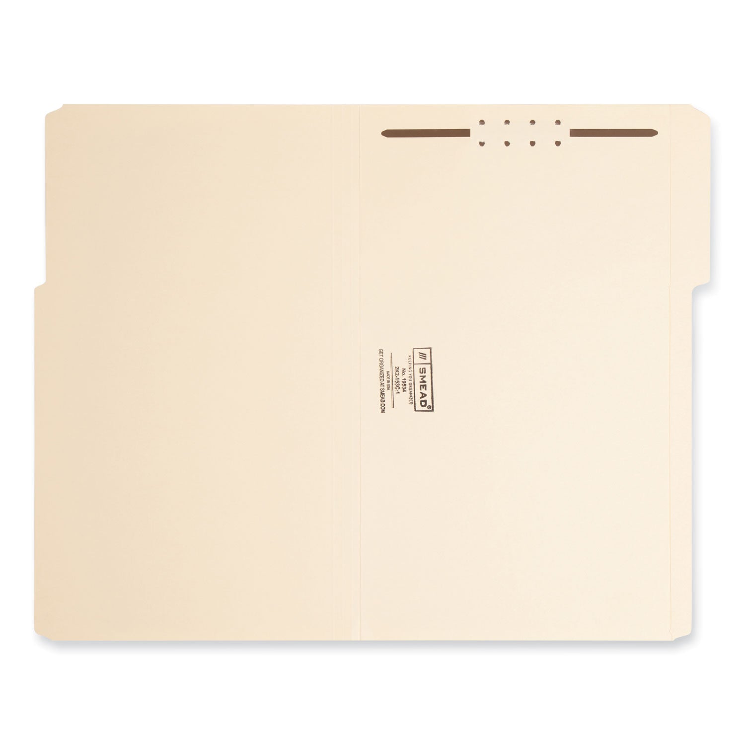 Top Tab Fastener Folders, 1/3-Cut Tabs: Assorted, 0.75" Expansion, 1 Fastener, Legal Size, Manila Exterior, 50/Box -