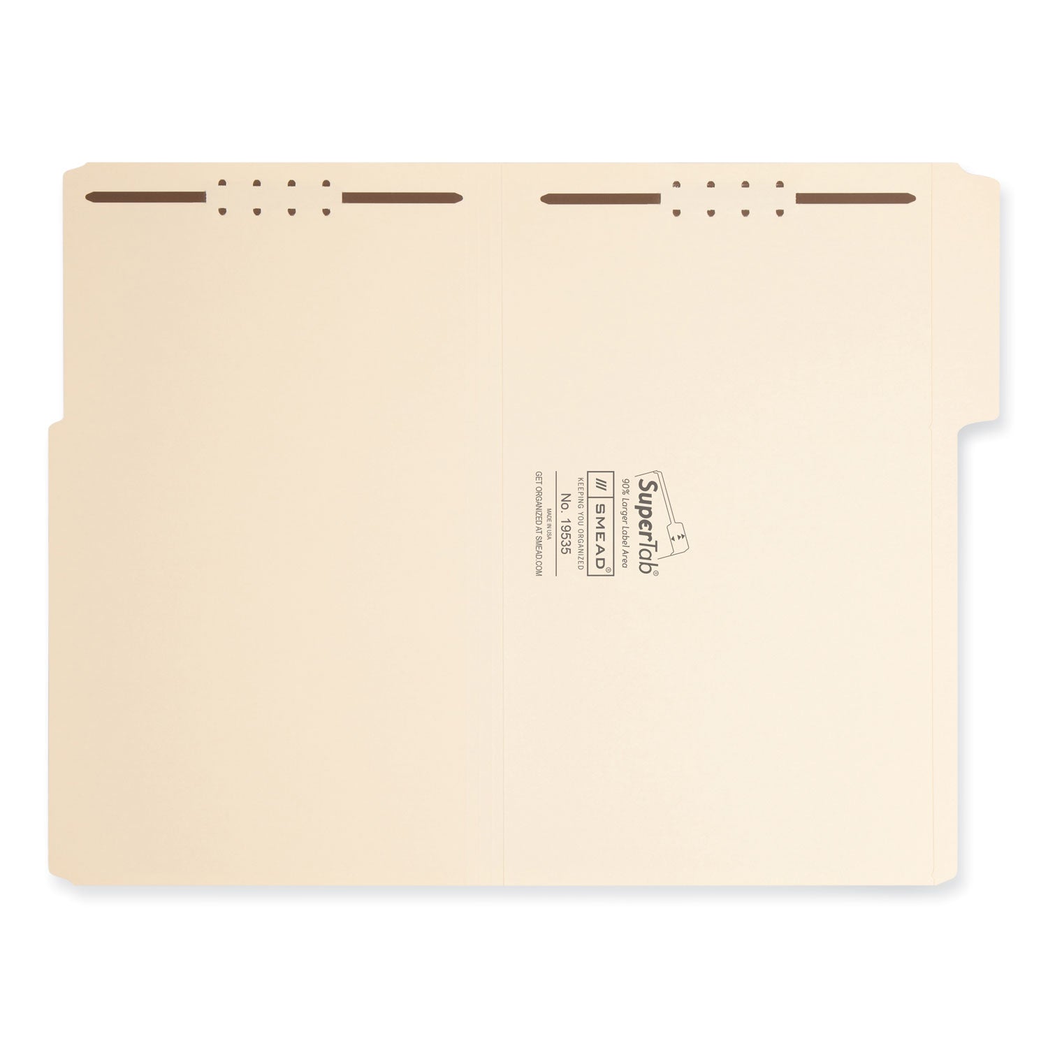 SuperTab Reinforced Guide Height Fastener Folders, 11-pt Manila, 0.75" Expansion, 2 Fasteners, Legal Size, Manila, 50/Box -