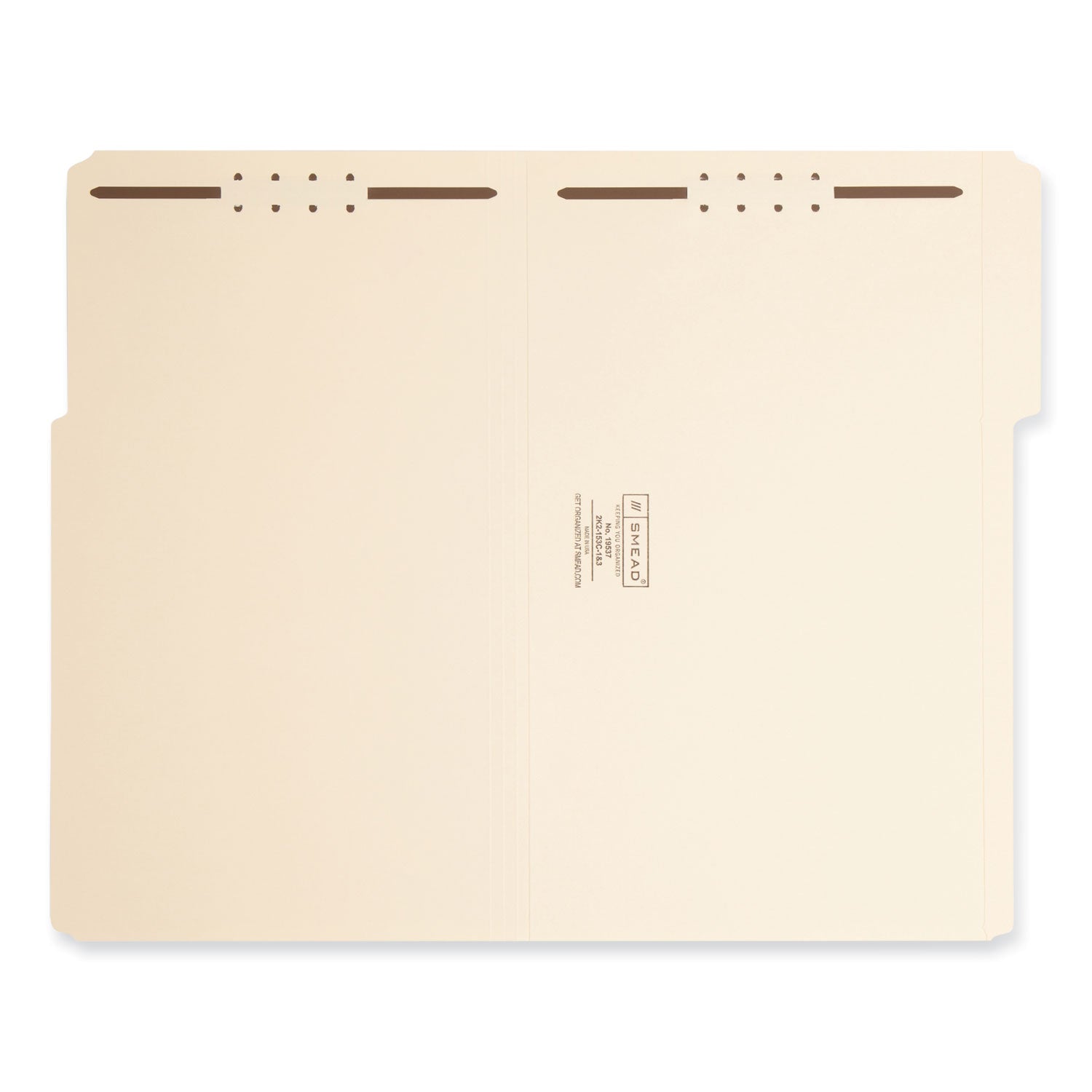 Top Tab Fastener Folders, 1/3-Cut Tabs: Assorted, 0.75" Expansion, 2 Fasteners, Legal Size, Manila Exterior, 50/Box -