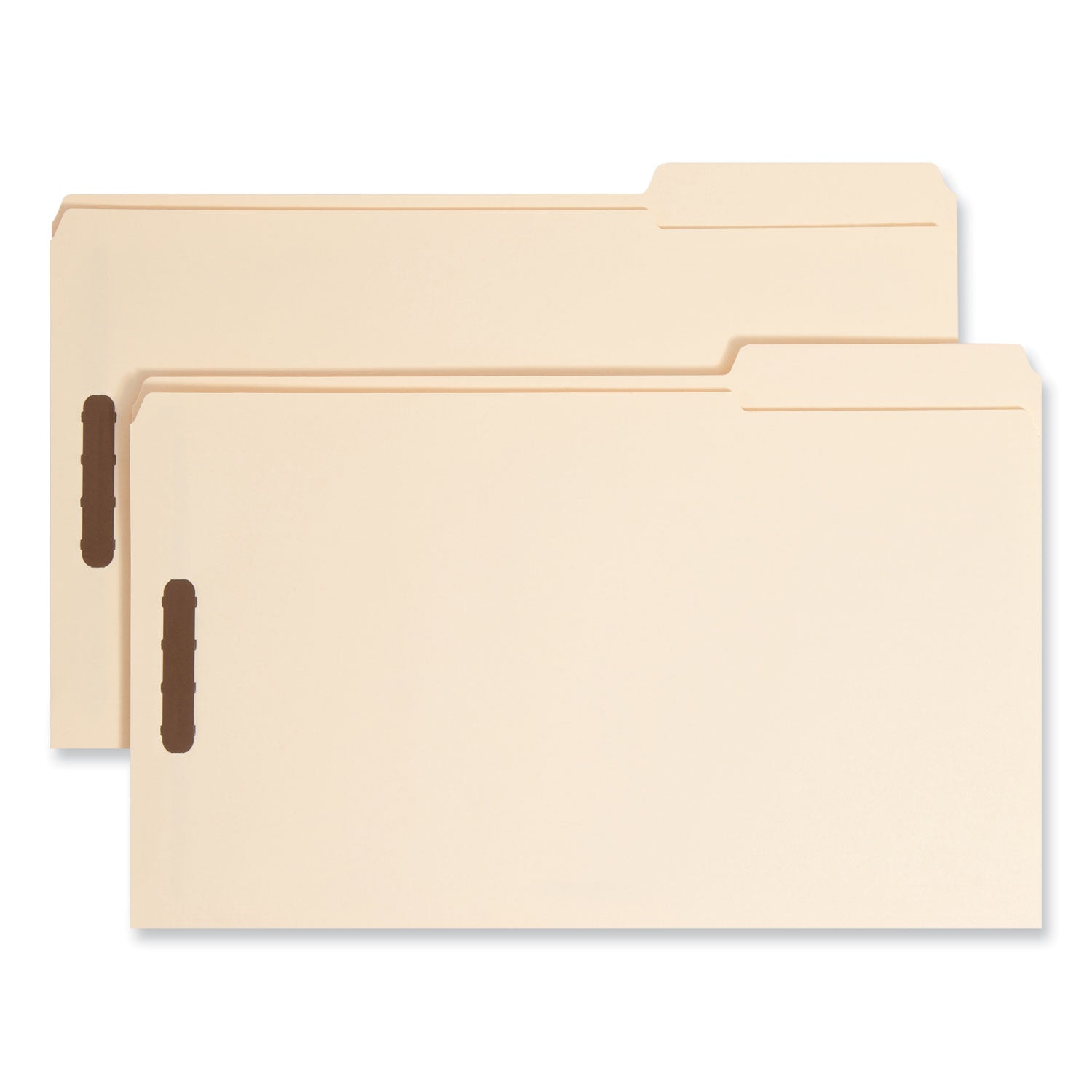 Top Tab Fastener Folders, 1/3-Cut Tabs: Right, 0.75" Expansion, 2 Fasteners, Legal Size, Manila Exterior, 50/Box -
