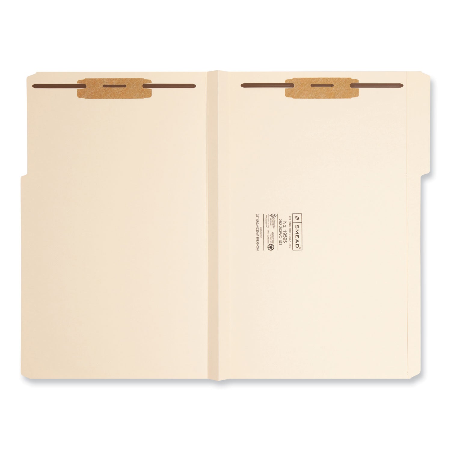Top Tab Manila Expansion Fastener Folders, 1.5" Expansion, 2 Fasteners, Legal Size, Manila Exterior, 50/Box -