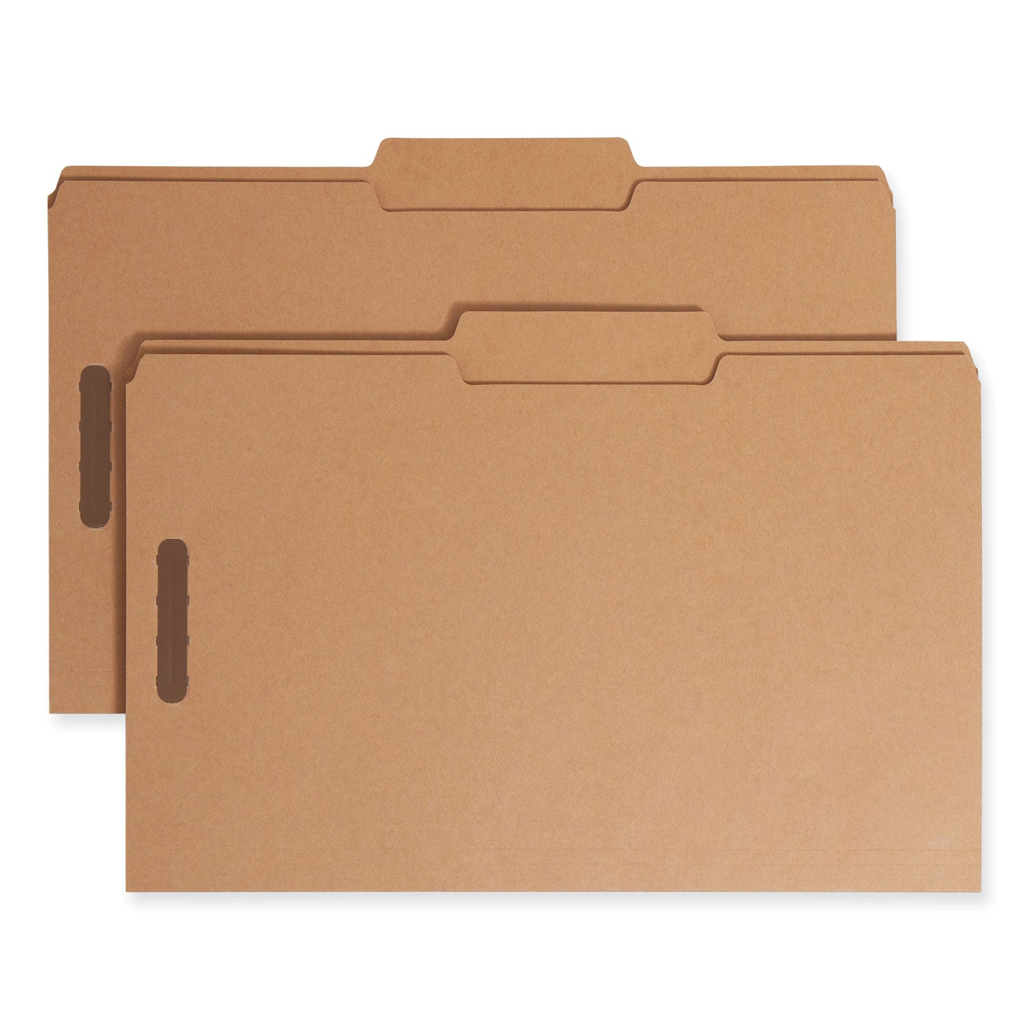 Top Tab Fastener Folders, Guide-Height 2/5-Cut Tabs, 0.75" Expansion, 2 Fasteners, Legal Size, 17-pt Kraft, 50/Box -