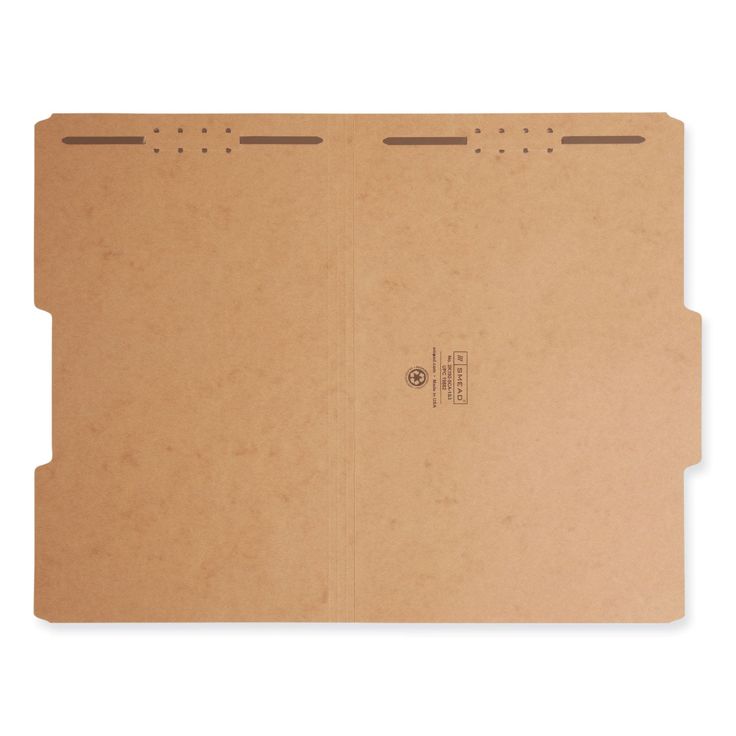 Top Tab Fastener Folders, Guide-Height 2/5-Cut Tabs, 0.75" Expansion, 2 Fasteners, Legal Size, 17-pt Kraft, 50/Box -