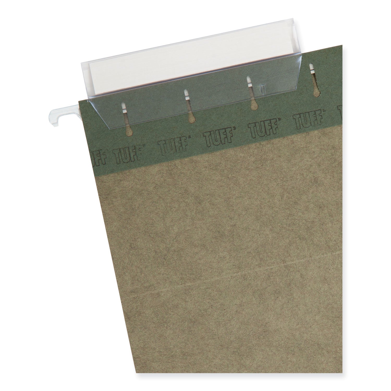TUFF Hanging Folders with Easy Slide Tab, Letter Size, 1/3-Cut Tabs, Standard Green, 20/Box -