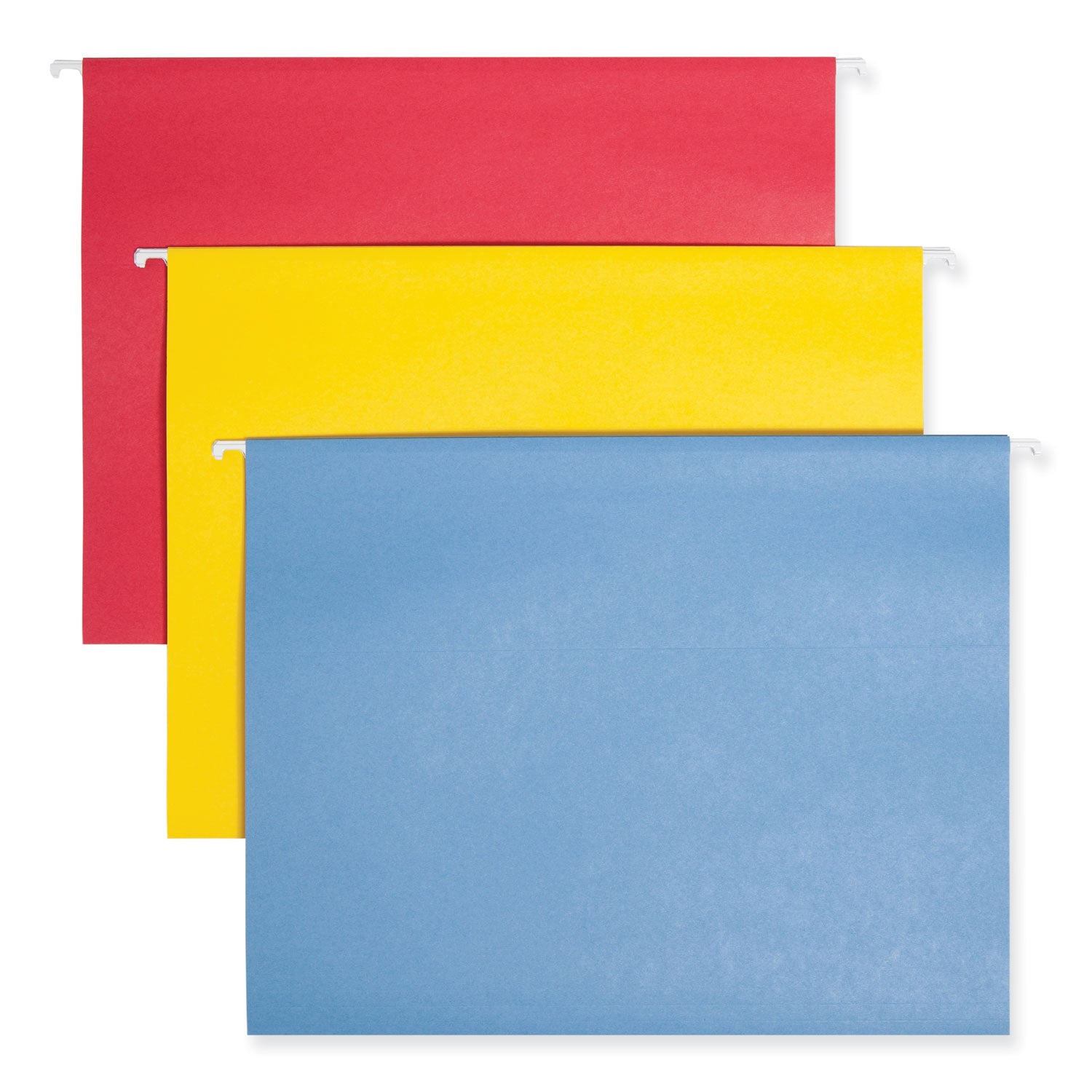 TUFF Hanging Folders with Easy Slide Tab, Letter Size, 1/3-Cut Tabs, Assorted Colors, 15/Box -