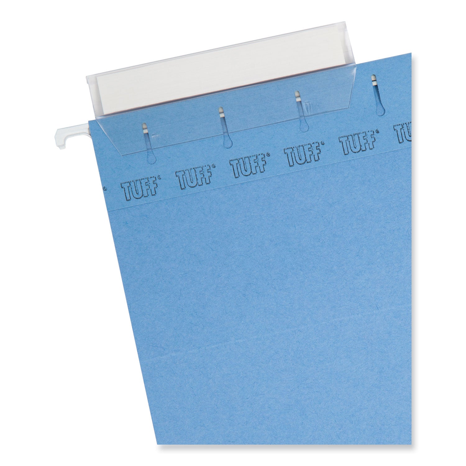 TUFF Hanging Folders with Easy Slide Tab, Letter Size, 1/3-Cut Tabs, Blue, 18/Box -