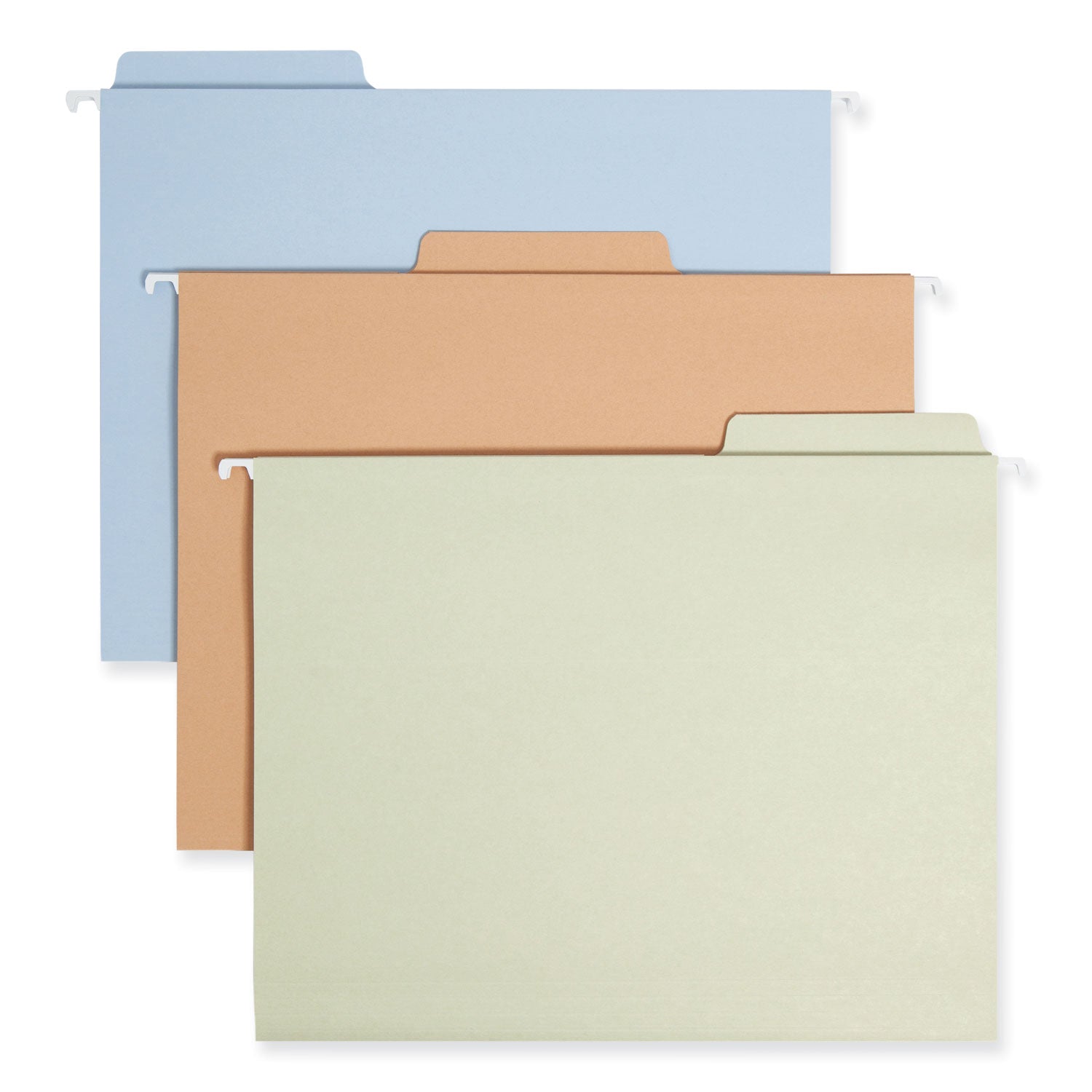 FasTab Hanging Folders, Letter Size, 1/3-Cut Tabs, Assorted Earthtone Colors, 18/Box -