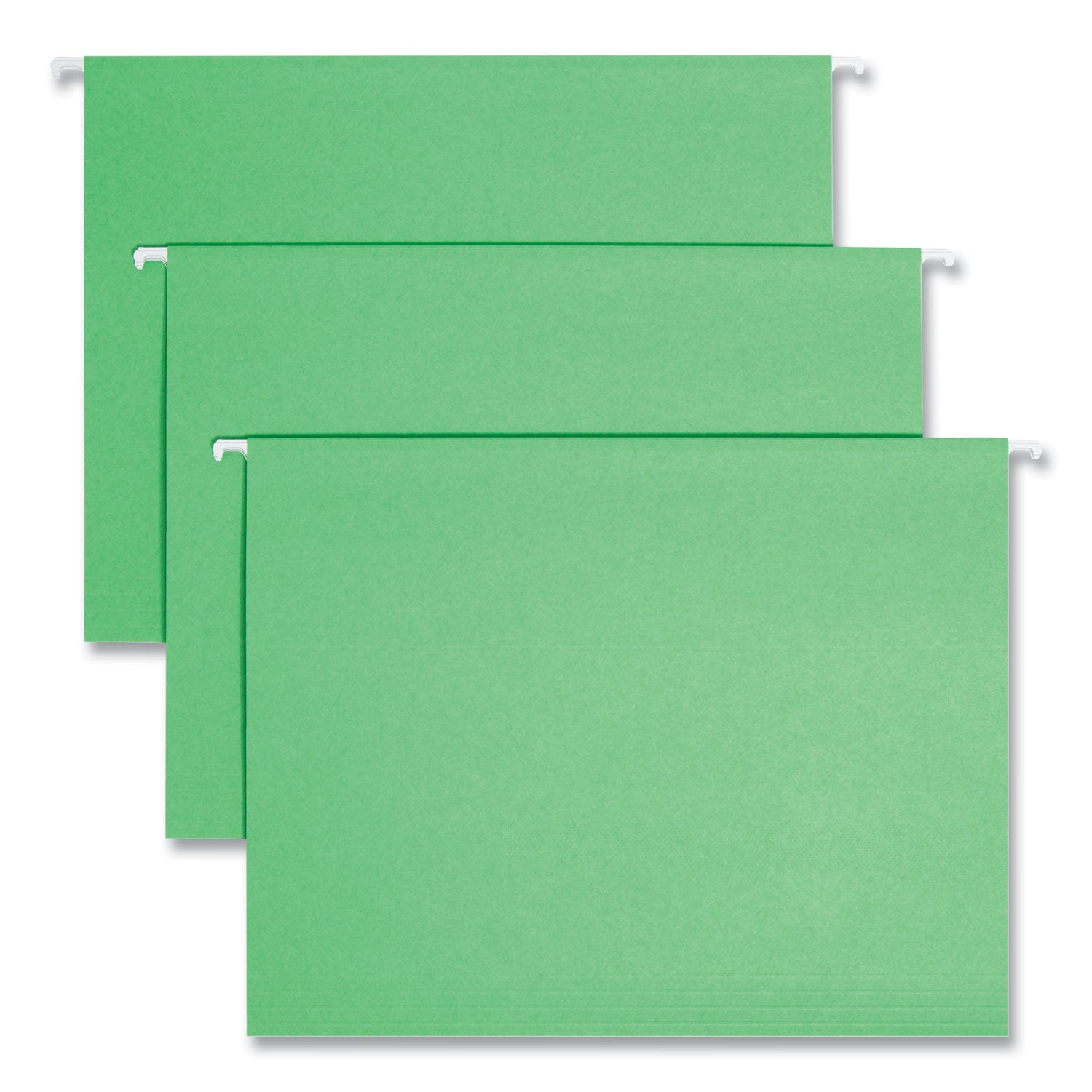 Colored Hanging File Folders with 1/5 Cut Tabs, Letter Size, 1/5-Cut Tabs, Green, 25/Box -