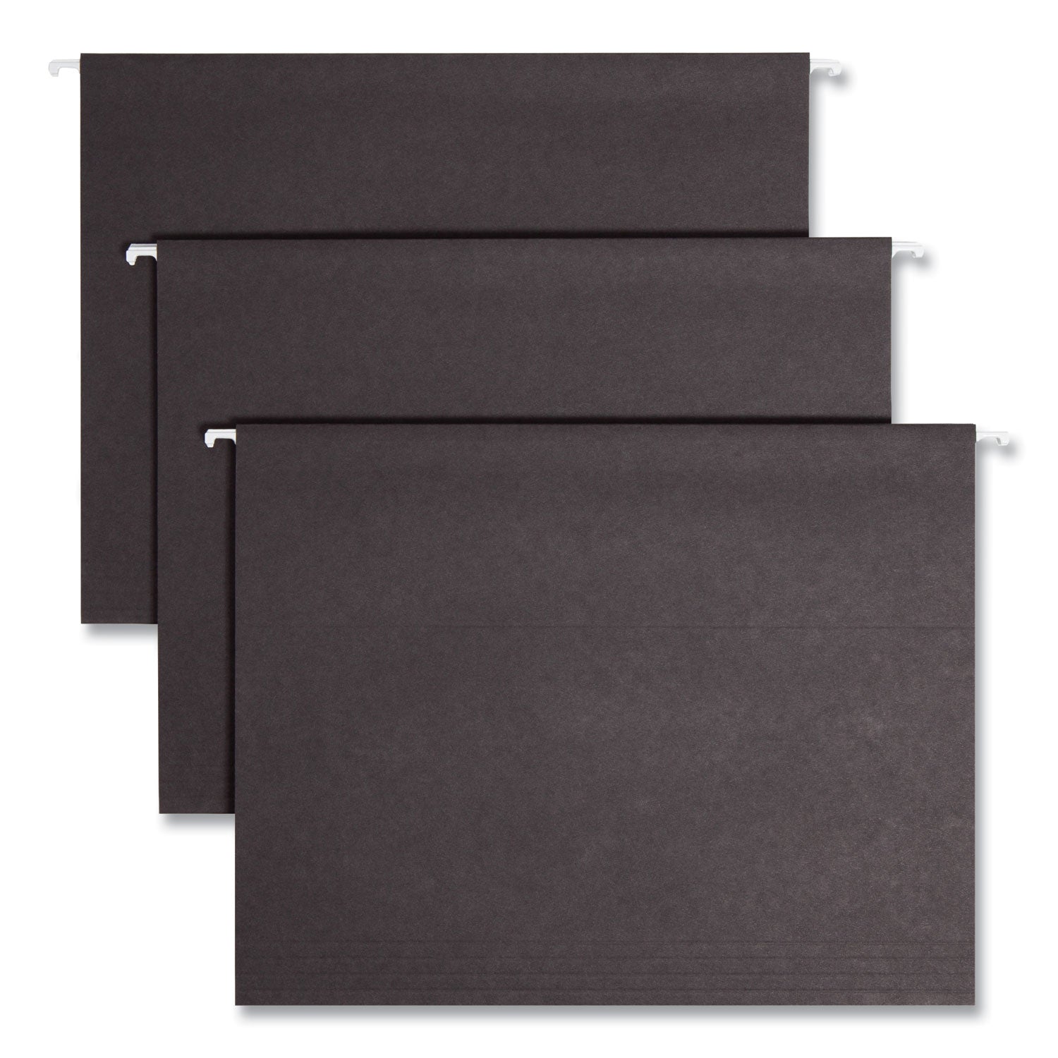 Colored Hanging File Folders with 1/5 Cut Tabs, Letter Size, 1/5-Cut Tabs, Black, 25/Box -