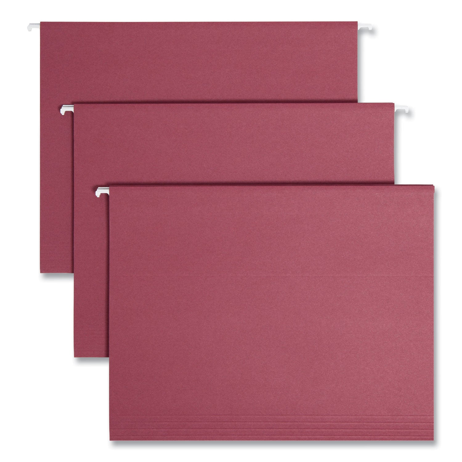 Colored Hanging File Folders with 1/5 Cut Tabs, Letter Size, 1/5-Cut Tabs, Maroon, 25/Box -
