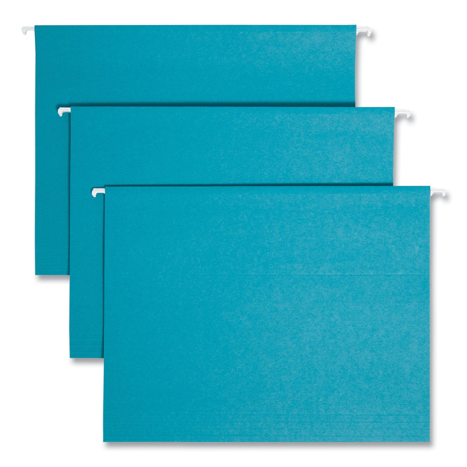Colored Hanging File Folders with 1/5 Cut Tabs, Letter Size, 1/5-Cut Tabs, Teal, 25/Box -