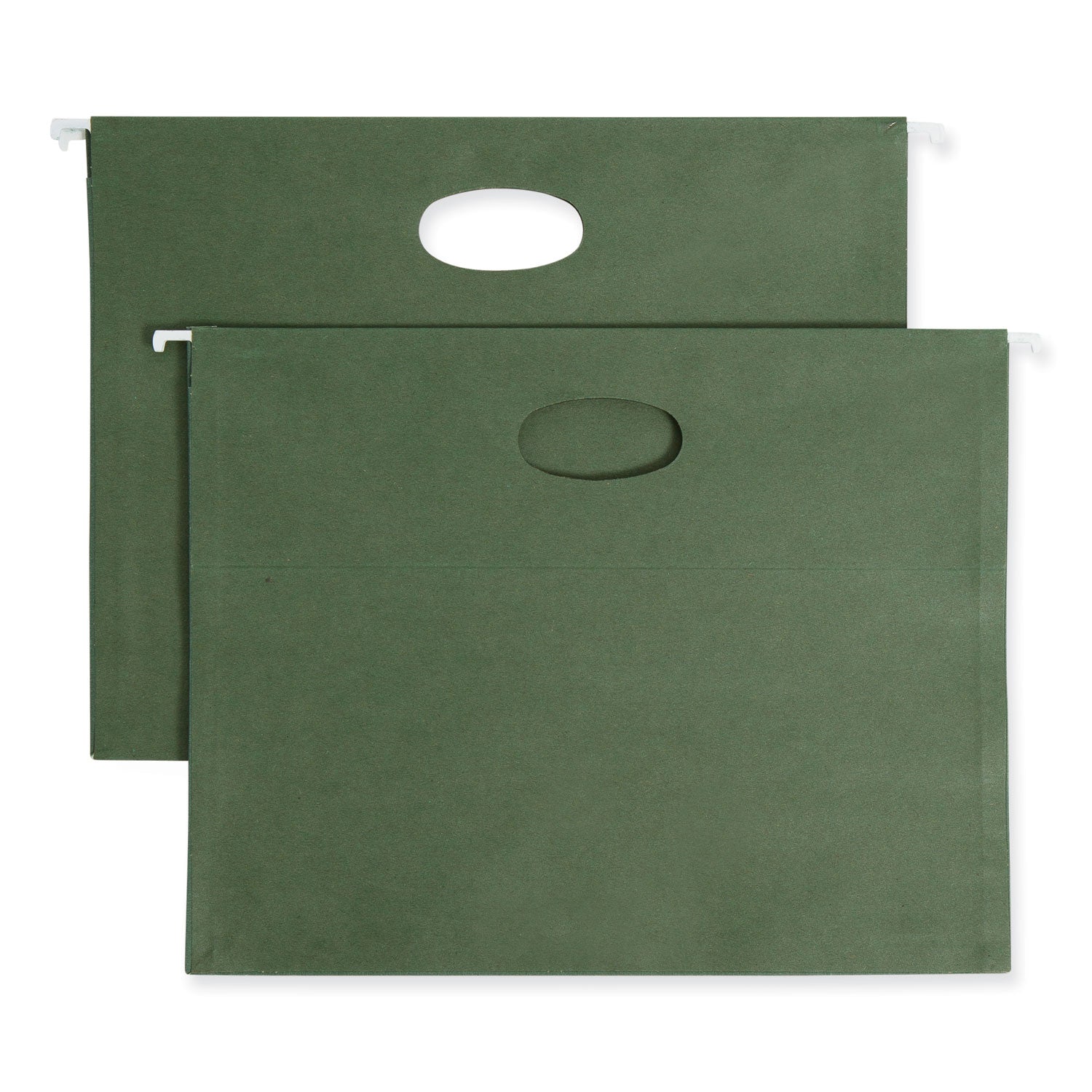 100% Recycled Hanging Pockets with Full-Height Gusset, 1 Section, 3.5" Capacity, Letter Size, Standard Green, 10/Box -