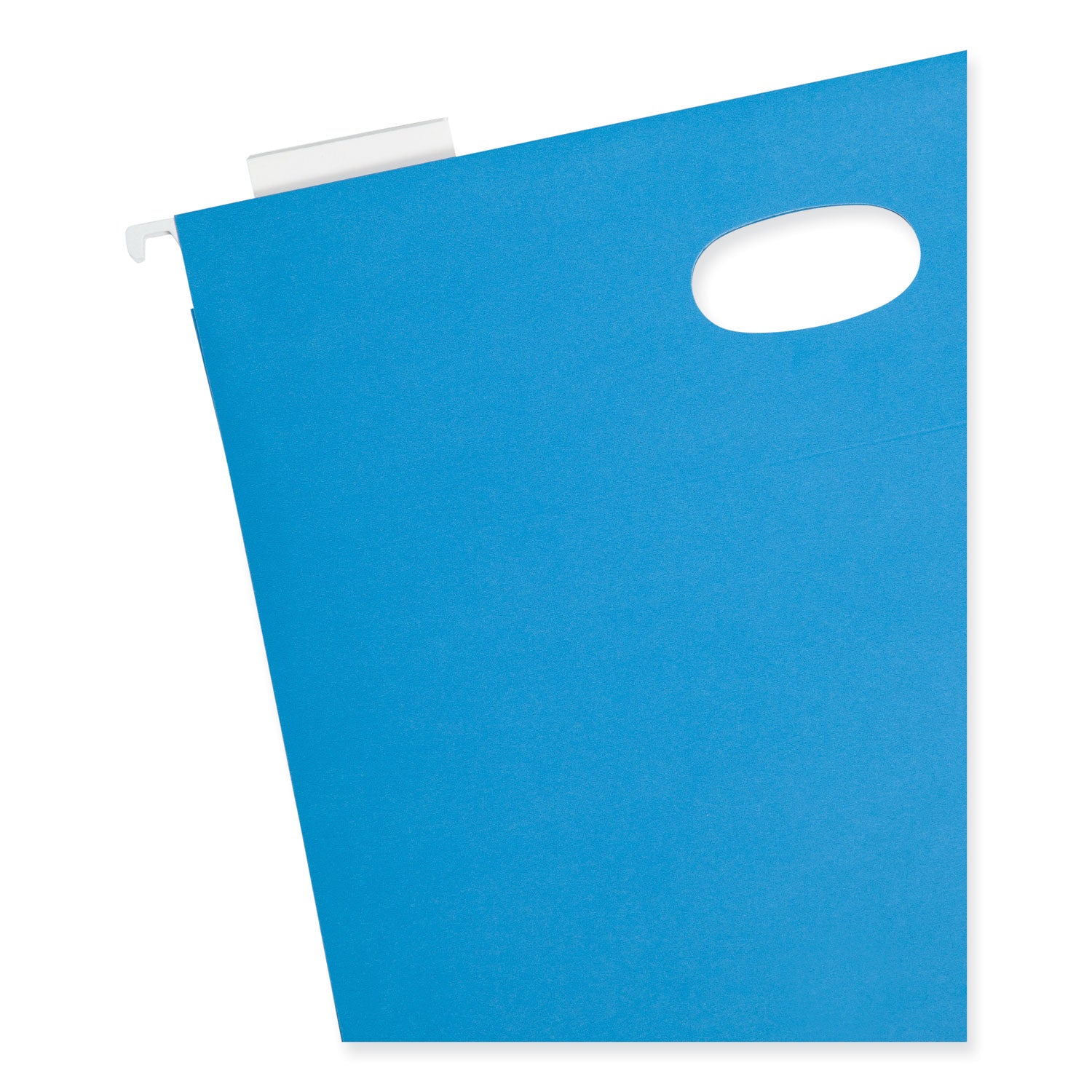 Hanging Pockets with Full-Height Gusset, 1 Section, 3" Capacity, Letter Size, 1/5-Cut Tabs, Sky Blue, 25/Box -