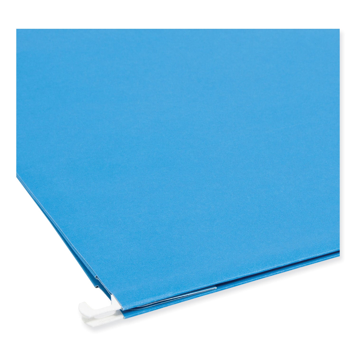 Hanging Pockets with Full-Height Gusset, 1 Section, 3" Capacity, Letter Size, 1/5-Cut Tabs, Sky Blue, 25/Box -
