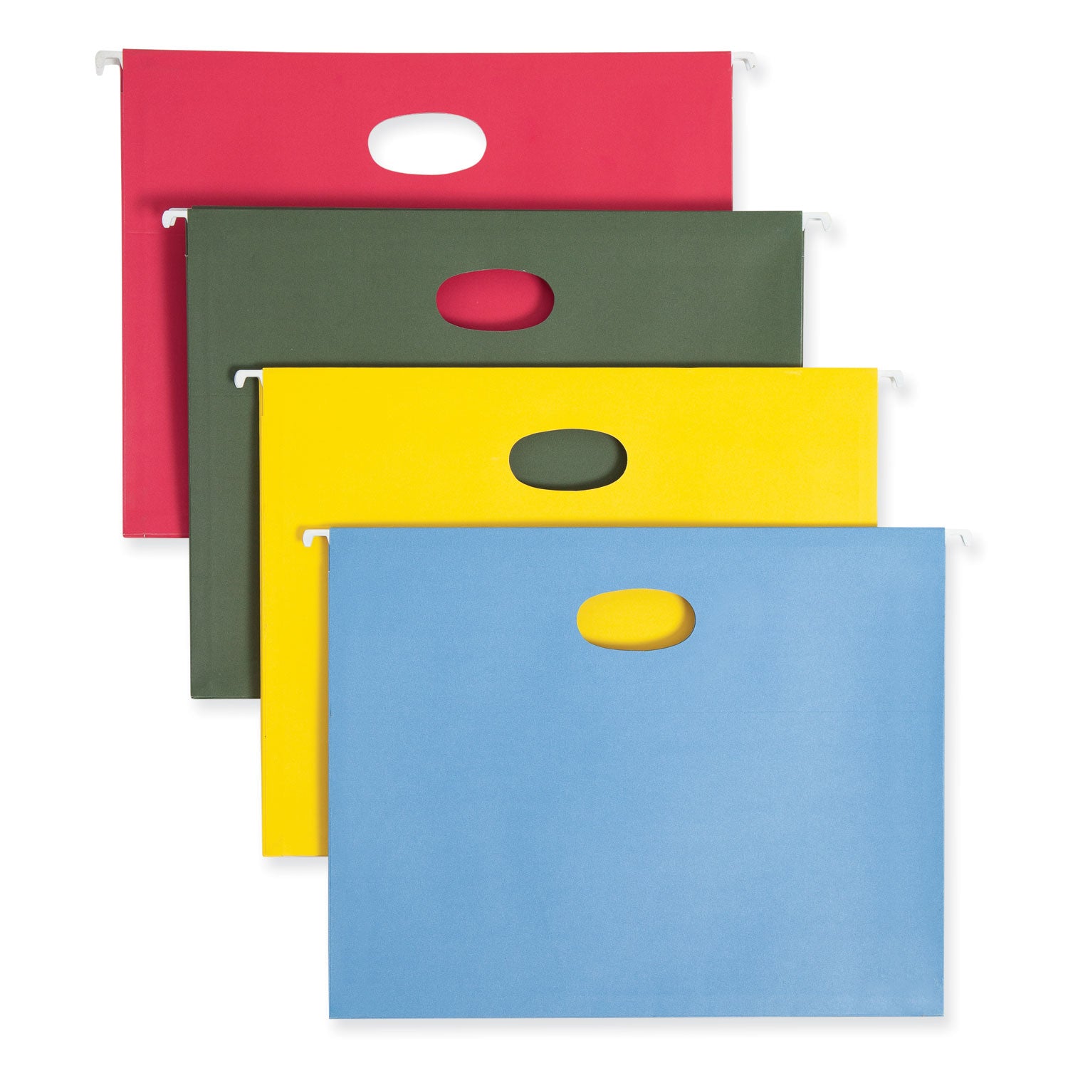 Hanging Pockets with Full-Height Gusset, 1 Section, 3.5" Capacity, Letter Size, Assorted Colors, 4/Pack -