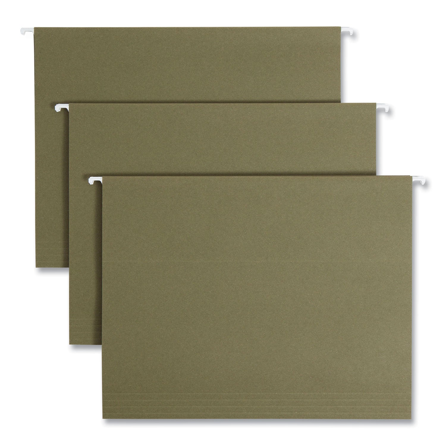 100% Recycled Hanging File Folders, Letter Size, 1/5-Cut Tabs, Standard Green, 25/Box -