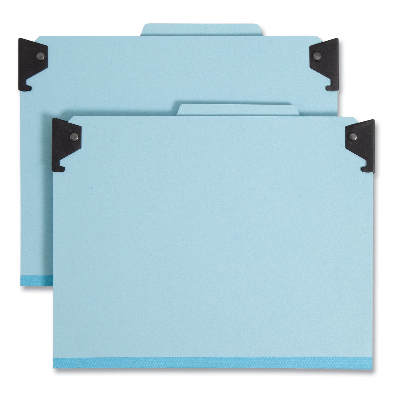 FasTab Hanging Pressboard Classification Folders, 2 Dividers, Letter Size, Blue -