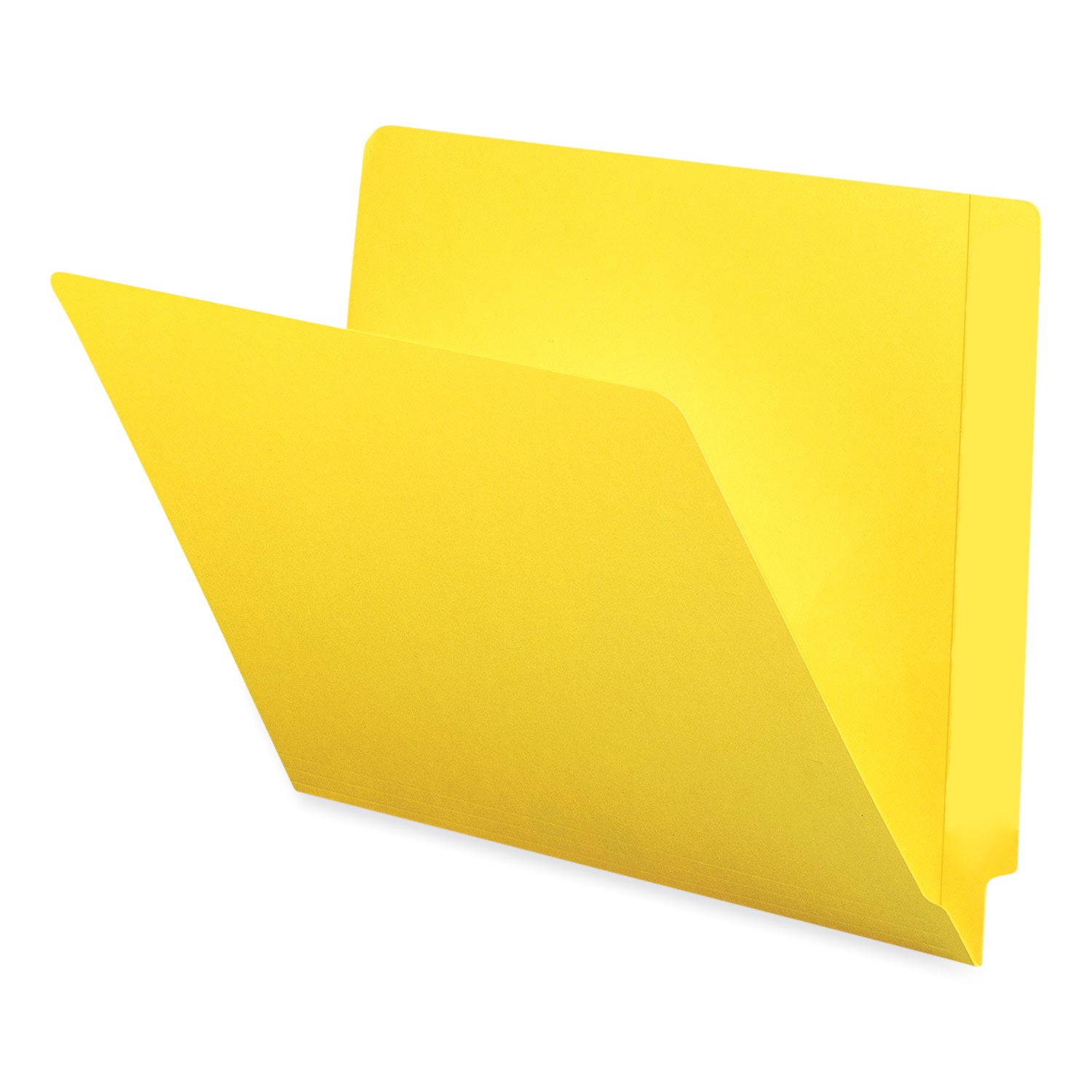 Shelf-Master Reinforced End Tab Colored Folders, Straight Tabs, Letter Size, 0.75" Expansion, Yellow, 100/Box -