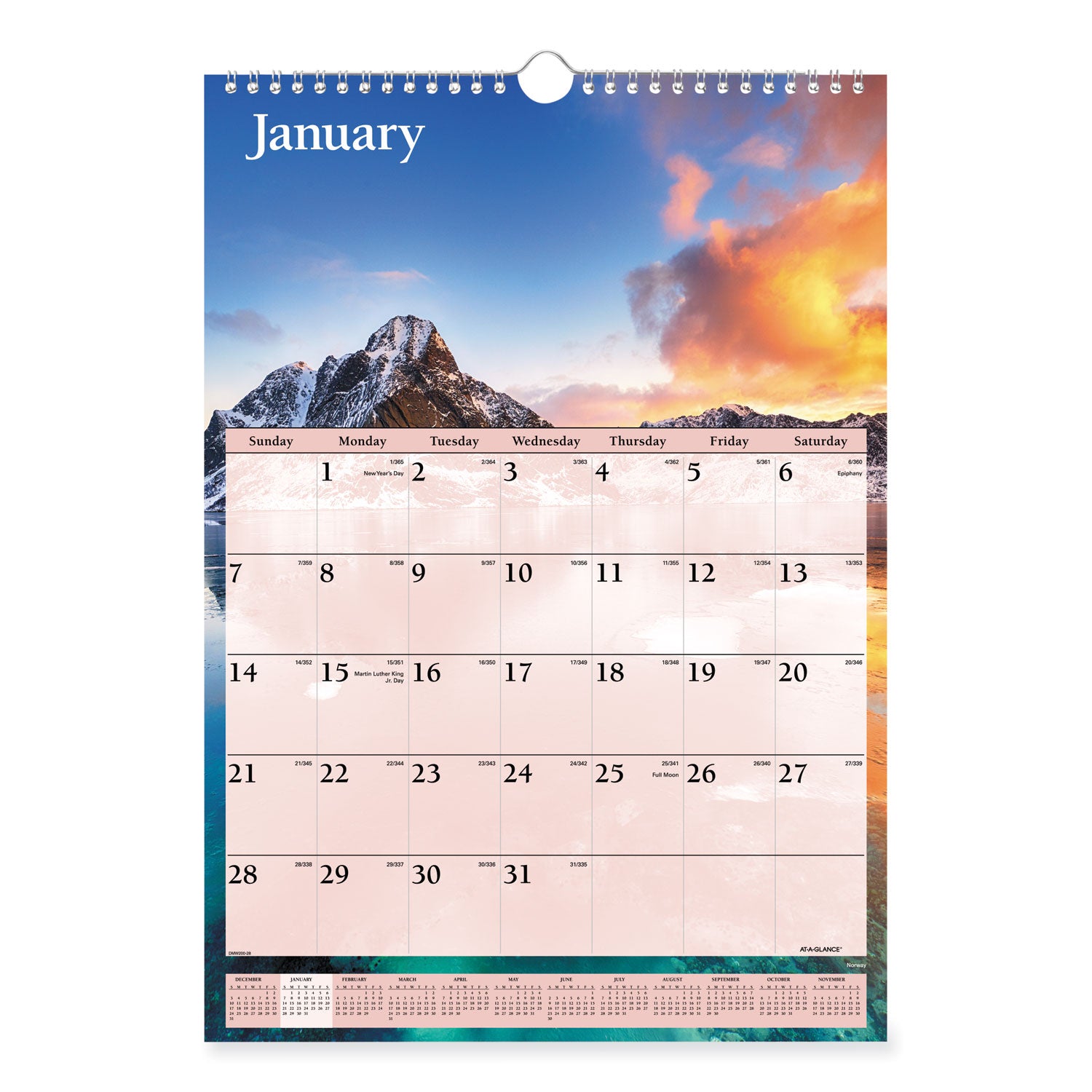 Scenic Monthly Wall Calendar, Scenic Landscape Photography, 12 x 17, White/Multicolor Sheets, 12-Month (Jan to Dec): 2024 -