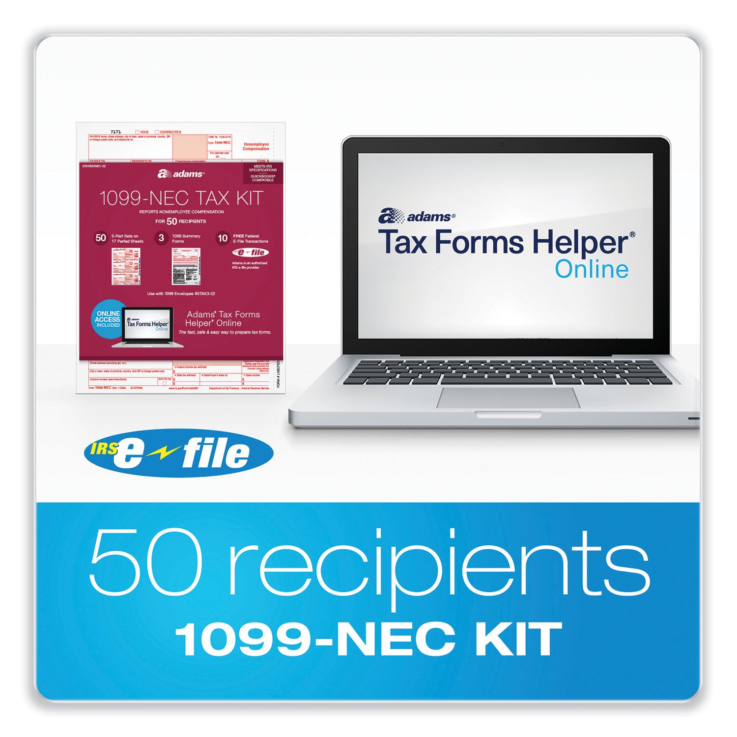 1099-nec-+-1096-tax-form-kit-with-e-file-inkjet-laser-fiscal-year-2023-5-part-85-x-367-3-forms-sheet-50-forms-total_abfstax550nec22 - 2