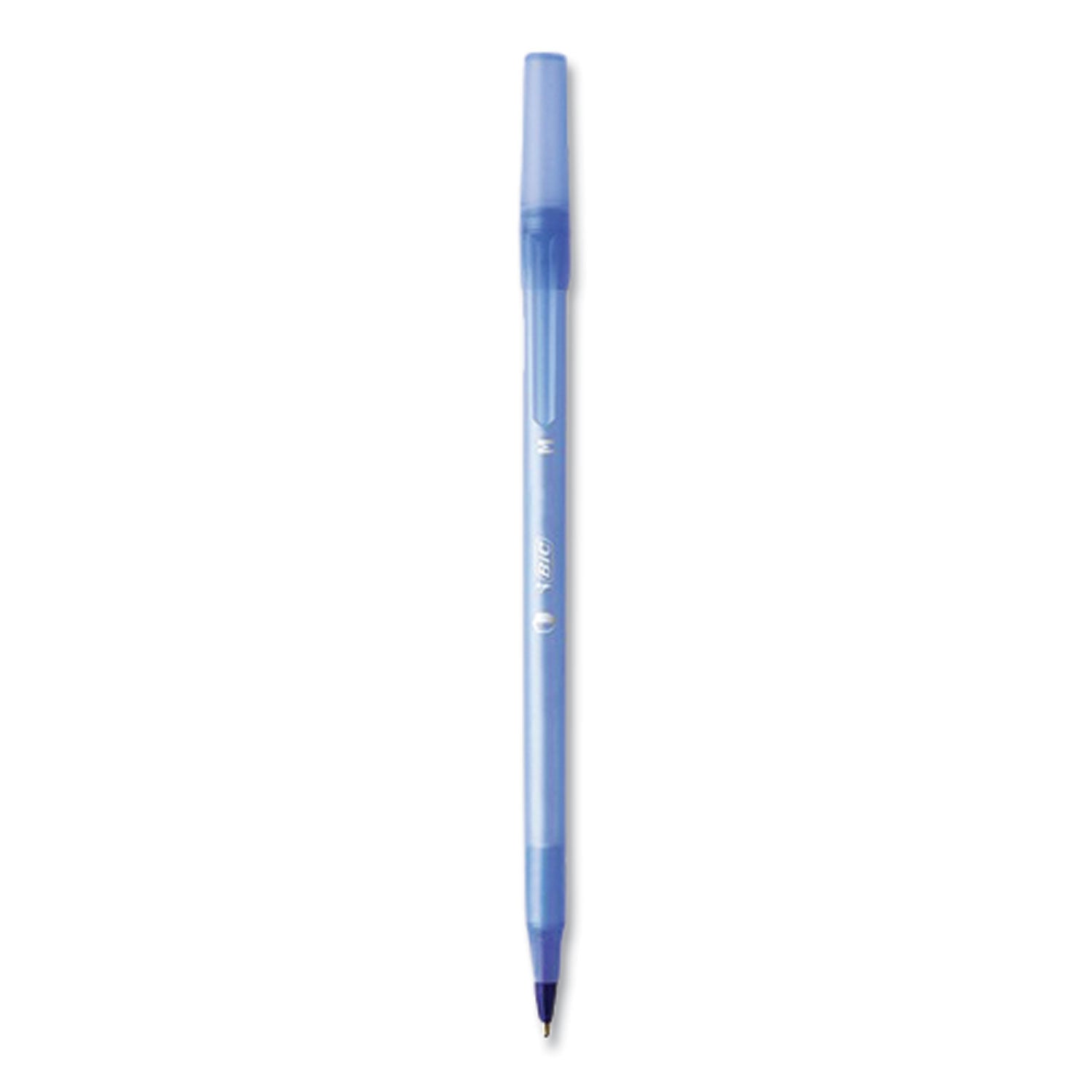 prevaguard-round-stic-pen-stick-medium-1-mm-blue-ink-translucent-blue-barrel-60-pack_bicgsam60blu - 2