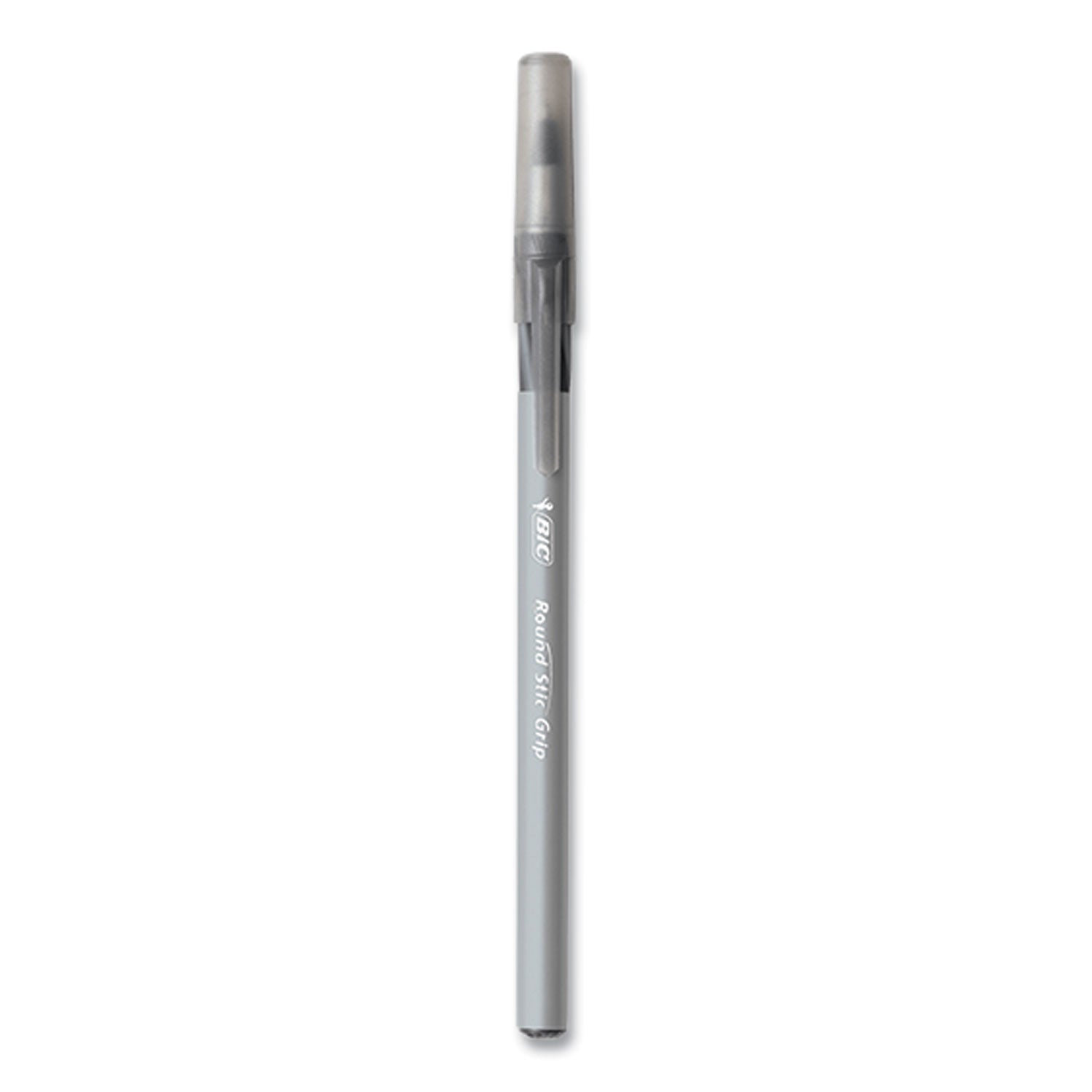 round-stic-grip-xtra-comfort-ballpoint-pen-medium-1-mm-black-ink-gray-black-24-box-6-boxes-pack_bicgsmg144eblk - 2