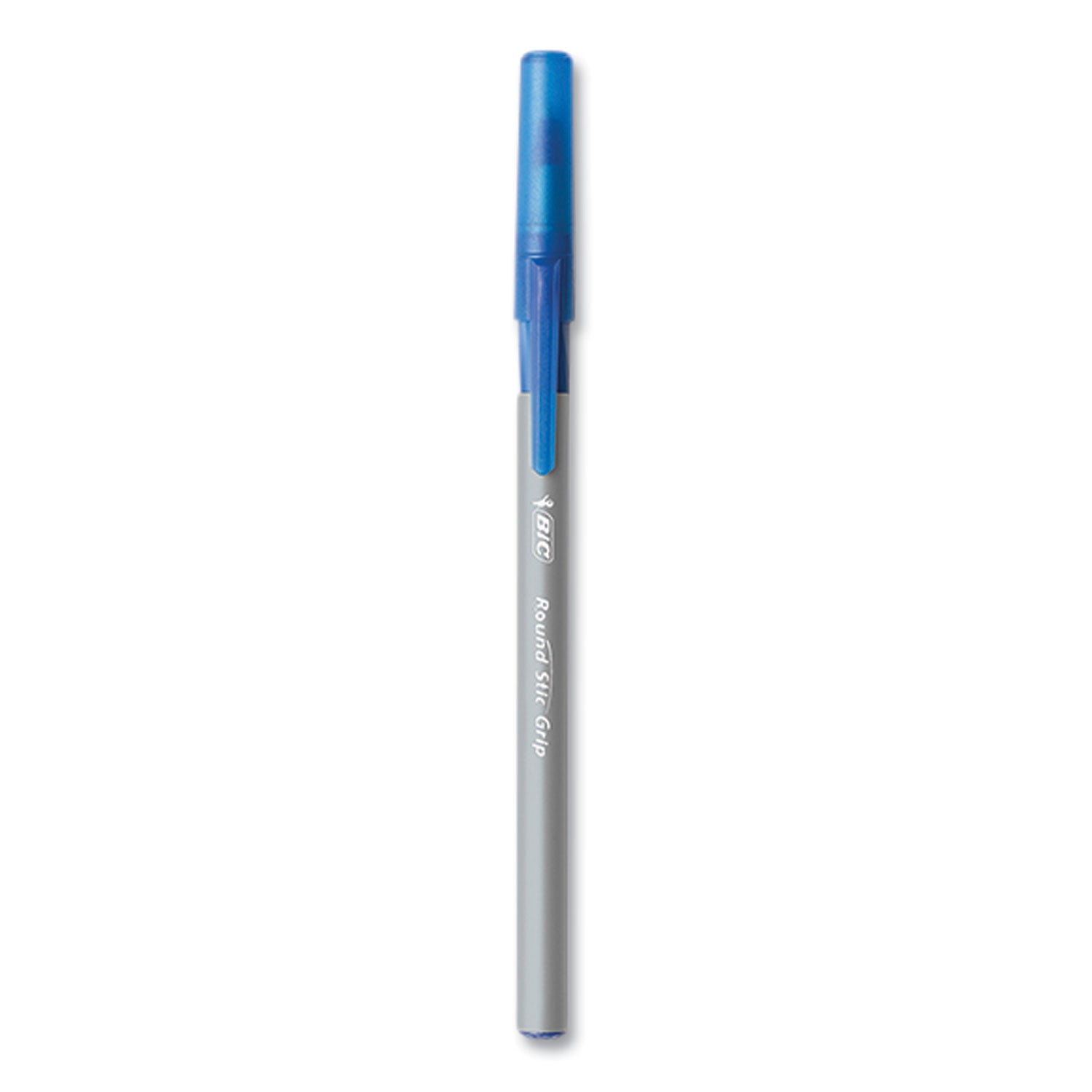 round-stic-grip-xtra-comfort-ballpoint-pen-medium-1-mm-blue-ink-gray-blue-barrel-24-box-6-boxes-pack_bicgsmg144eblu - 2