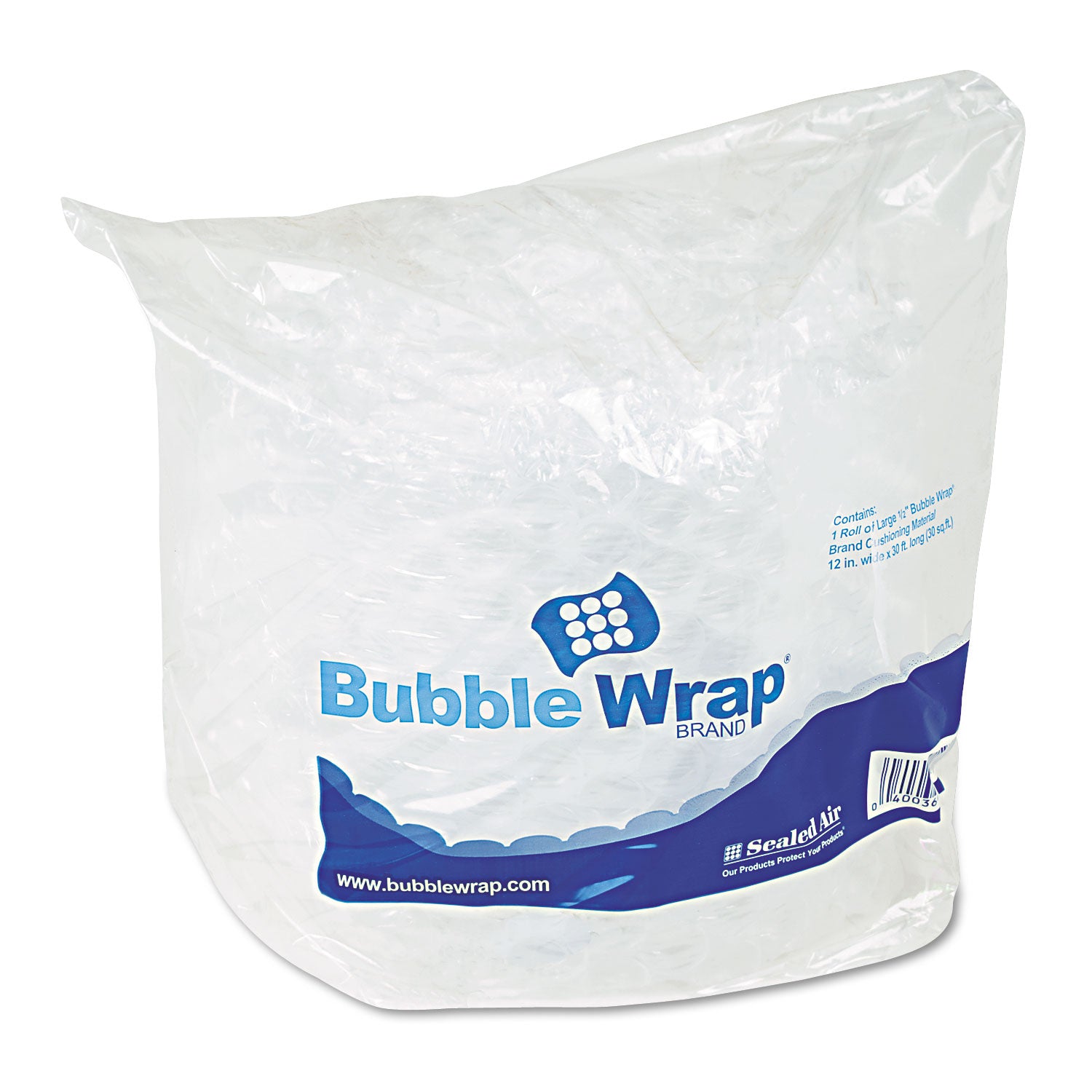 Bubble Wrap Cushioning Material, 0.5" Thick, 12" x 30 ft -
