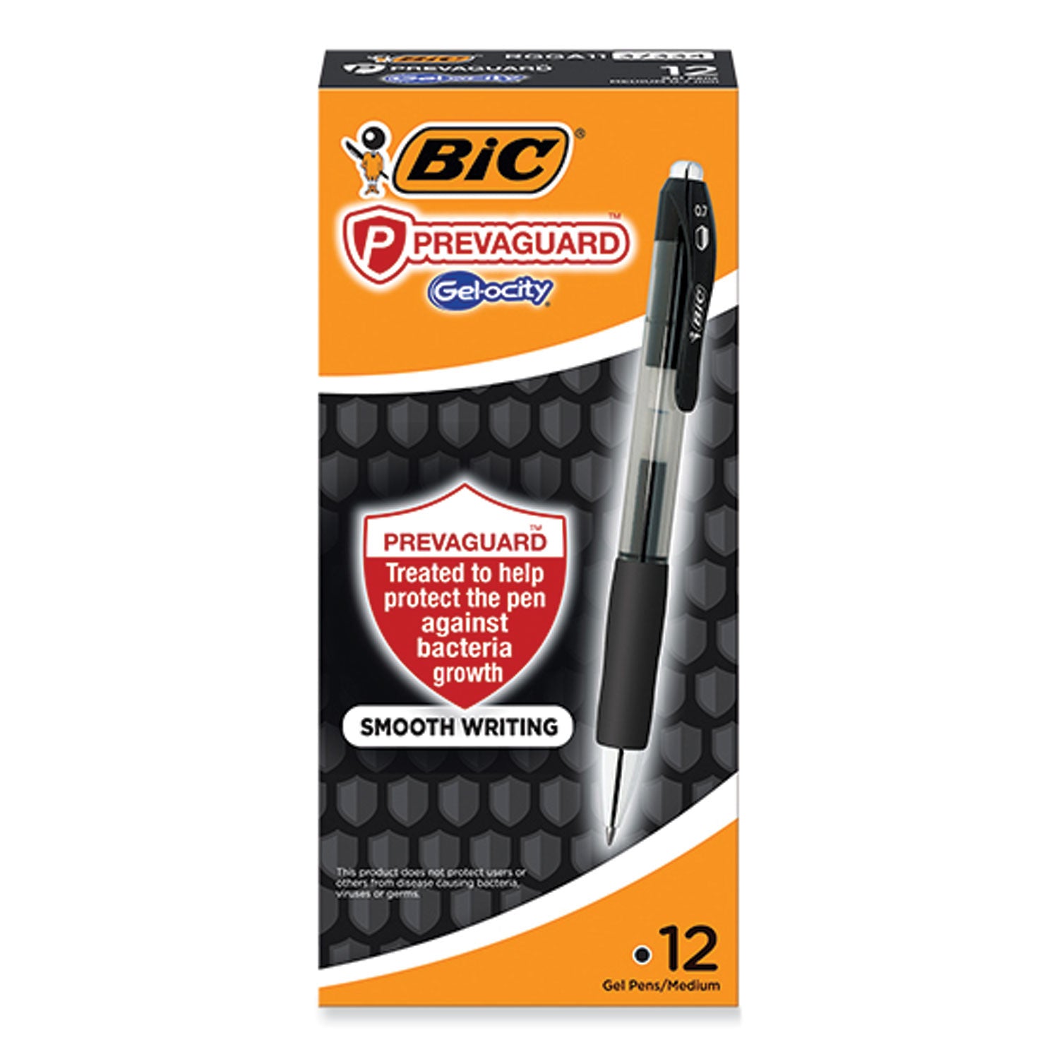 prevaguard-gel-ocity-retractable-gel-pen-medium-07-mm-black-ink-clear-black-barrel-dozen_bicrgga11blk - 1