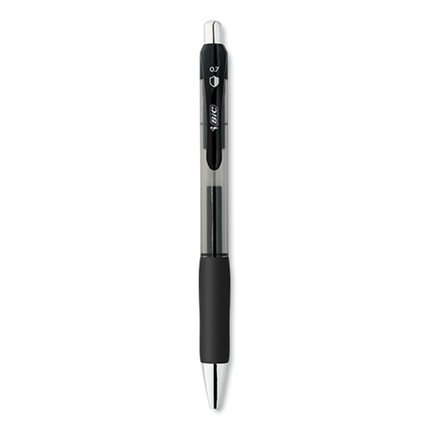 prevaguard-gel-ocity-retractable-gel-pen-medium-07-mm-black-ink-clear-black-barrel-dozen_bicrgga11blk - 2