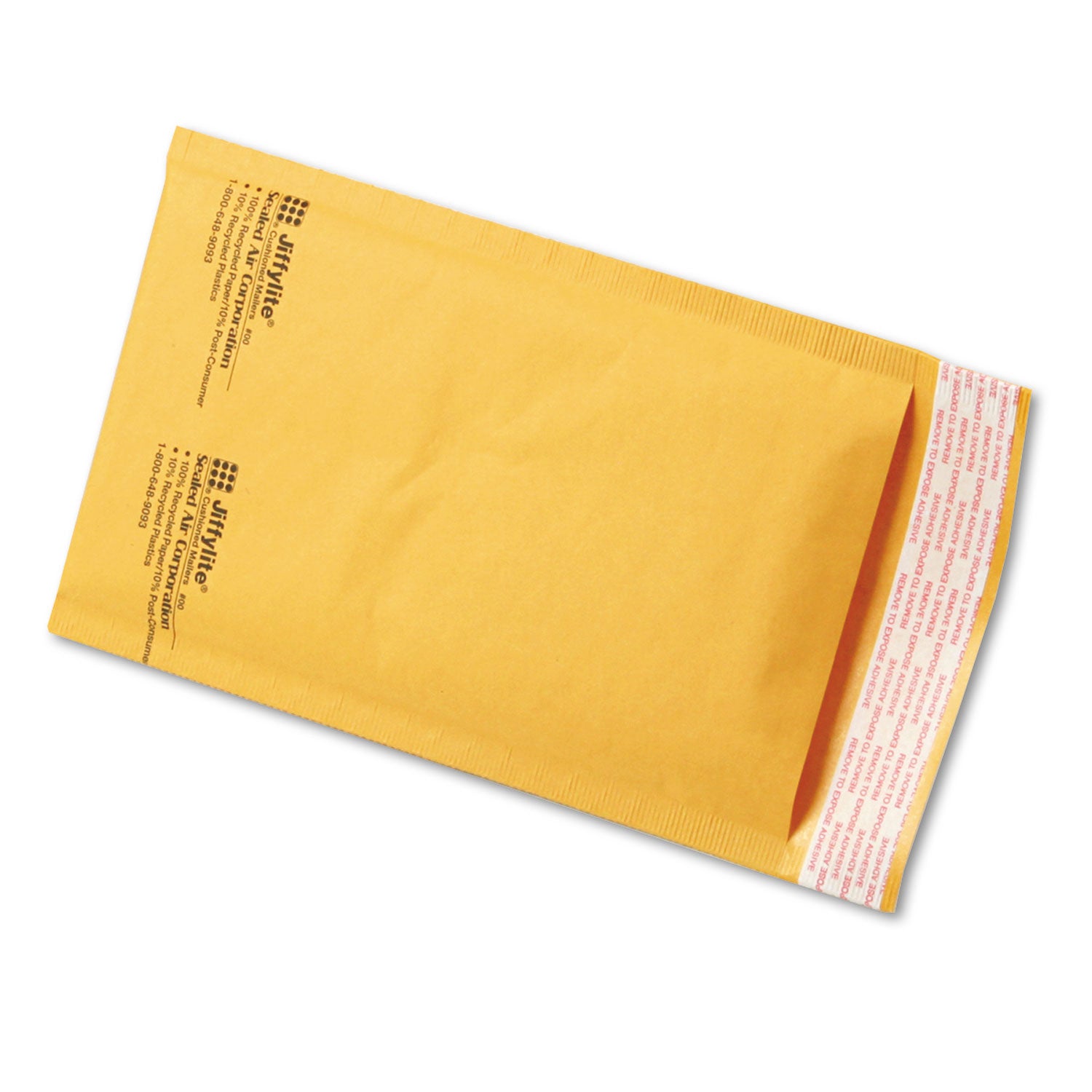 Jiffylite Self-Seal Bubble Mailer, #00, Barrier Bubble Air Cell Cushion, Self-Adhesive Closure, 5 x 10, Brown Kraft, 250/CT -