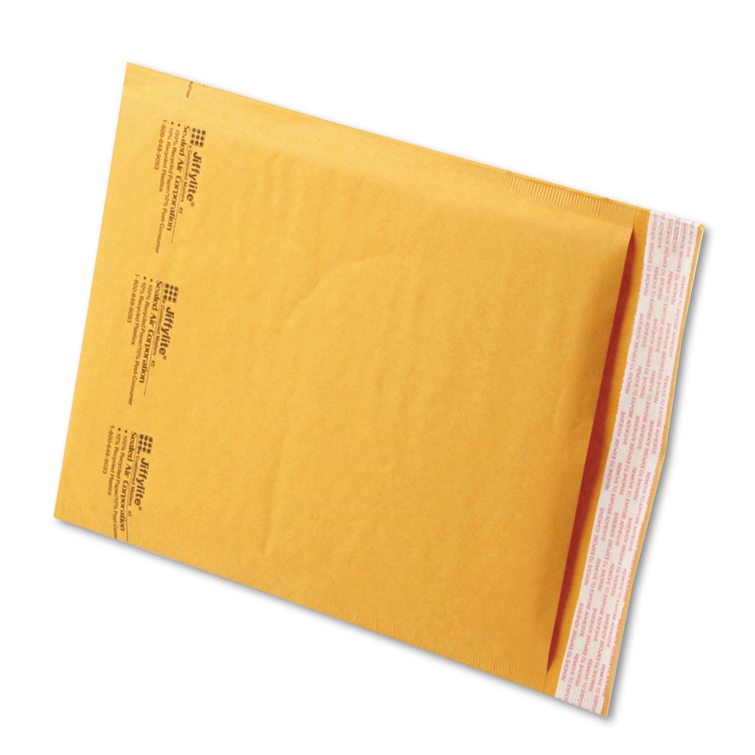Jiffylite Self-Seal Bubble Mailer, #2, Barrier Bubble Air Cell Cushion, Self-Adhesive Closure, 8.5 x 12, Brown Kraft, 100/CT -