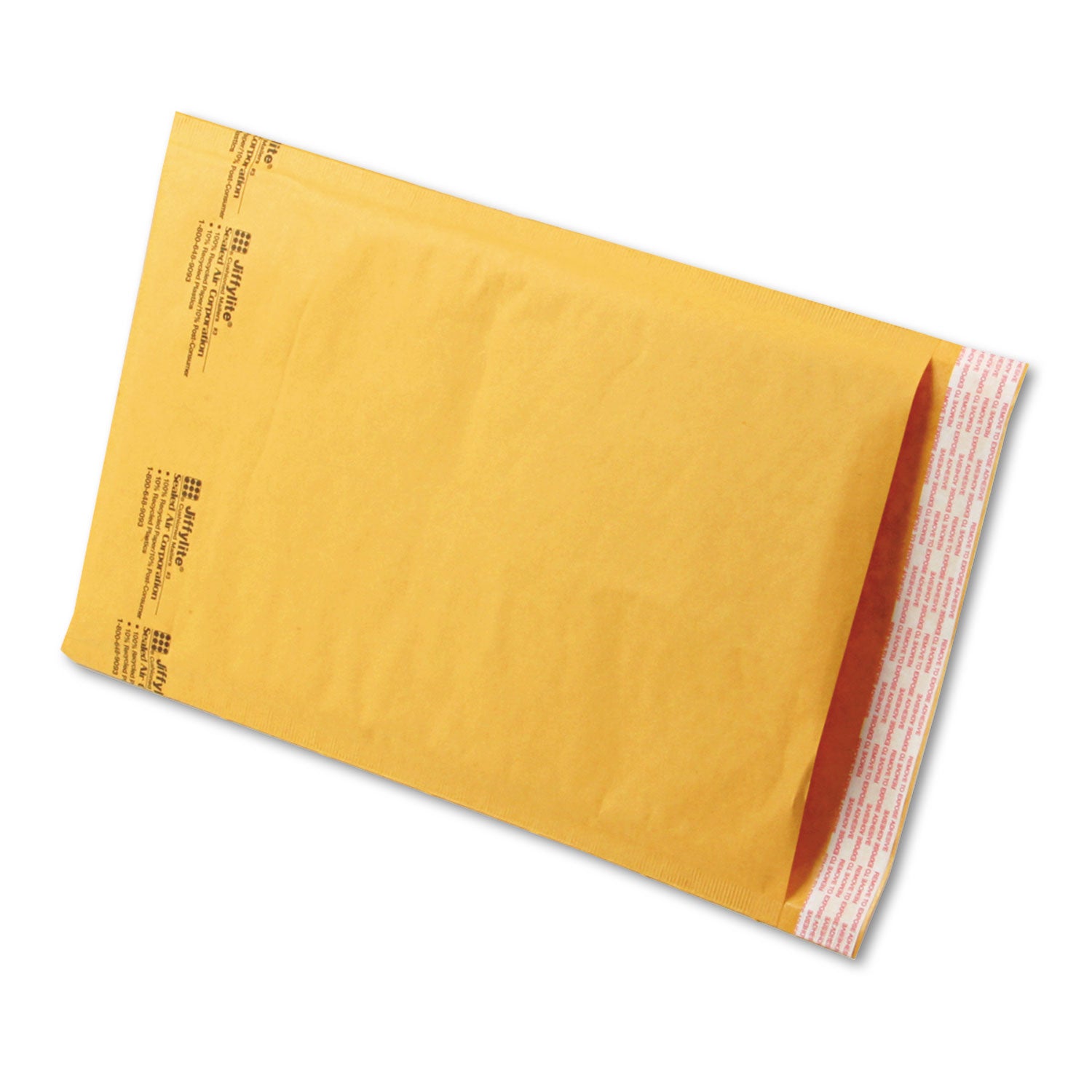 Jiffylite Self-Seal Bubble Mailer, #3, Barrier Bubble Air Cell Cushion, Self-Adhesive Closure, 8.5 x 14.5, Brown Kraft,100/CT -