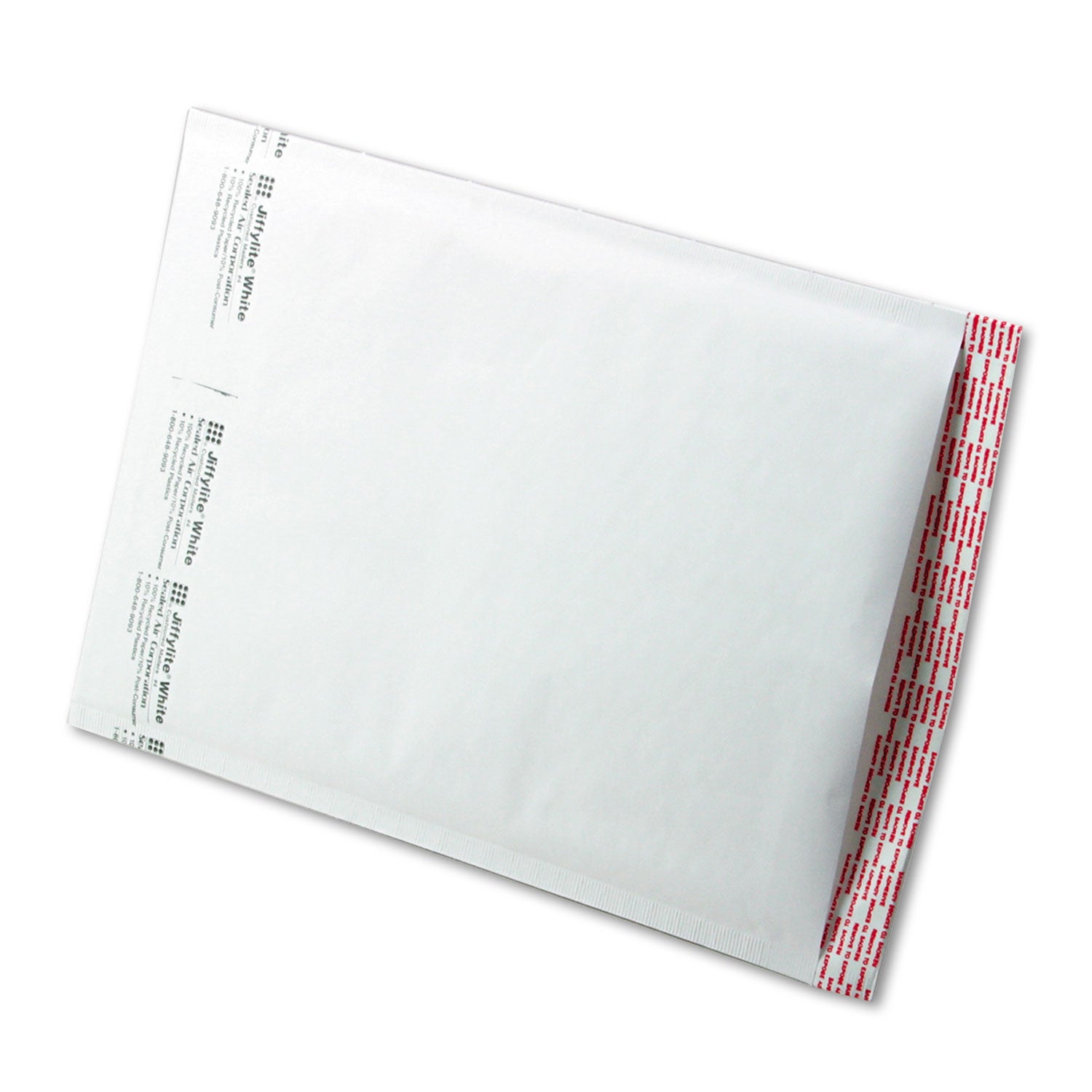 Jiffylite Self-Seal Bubble Mailer, #4, Barrier Bubble Air Cell Cushion, Self-Adhesive Closure, 9.5 x 14.5, White, 100/Carton -