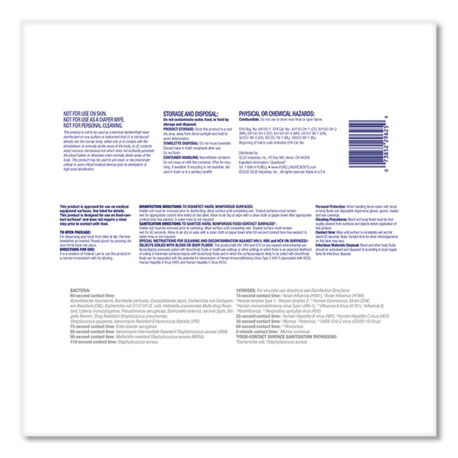 healthcare-surface-disinfecting-wipes-1-ply-7-x-10-unscented-white-72-pack_goj937012 - 2