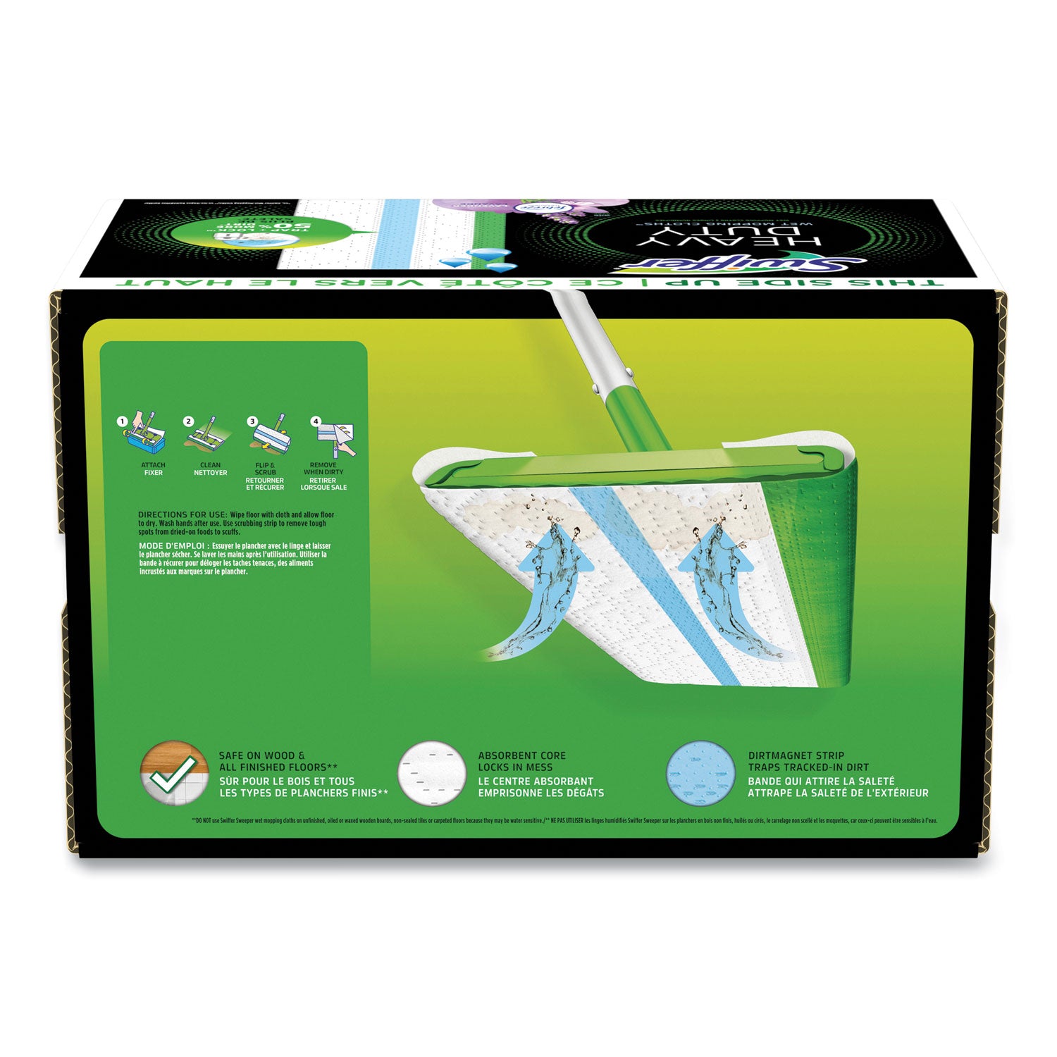 sweeper-trap-+-lock-heavy-duty-wet-mop-cloth-8-x-10-white-32-pack_pgc00739 - 2