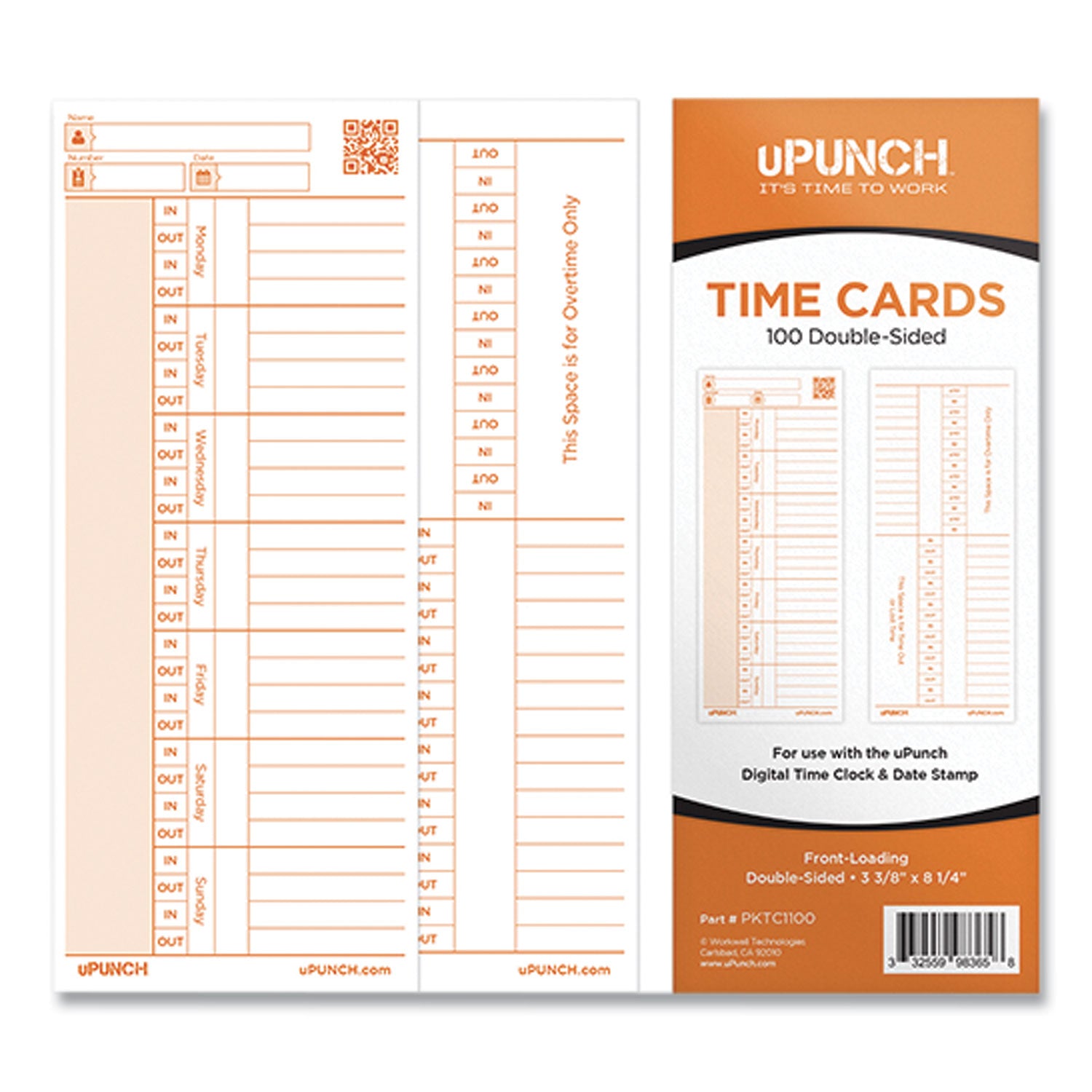 time-card-for-pk1100-time-clock-two-sides-338-x-825-100-pack_ppzc1100 - 1