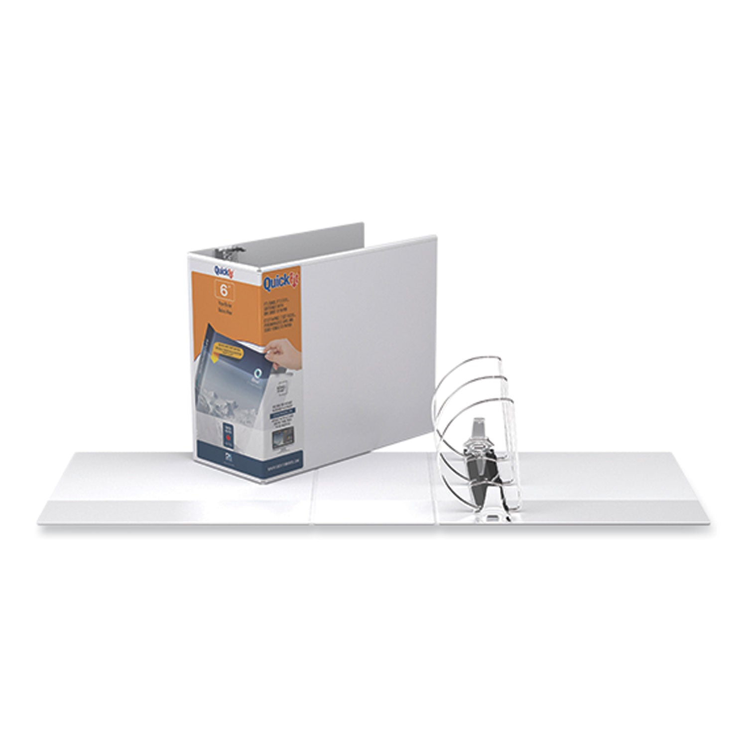QuickFit D-Ring View Binders - 6" Binder Capacity - Letter - 1350 Sheet Capacity - 6" Ring - 3 x D-Ring Fastener(s) - Internal, Front, Back Pocket(s) - Polypropylene - White - Recycled - Wrap-around, Spine, Print-transfer Resistant, PVC-free, Exposed - 1