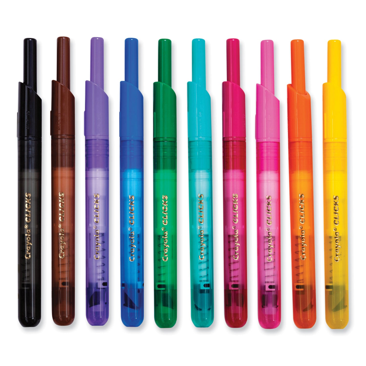 super-clicks-retractable-markers-assorted-bullet-tip-sizes-assorted-colors-10-pack_cyo588370 - 2