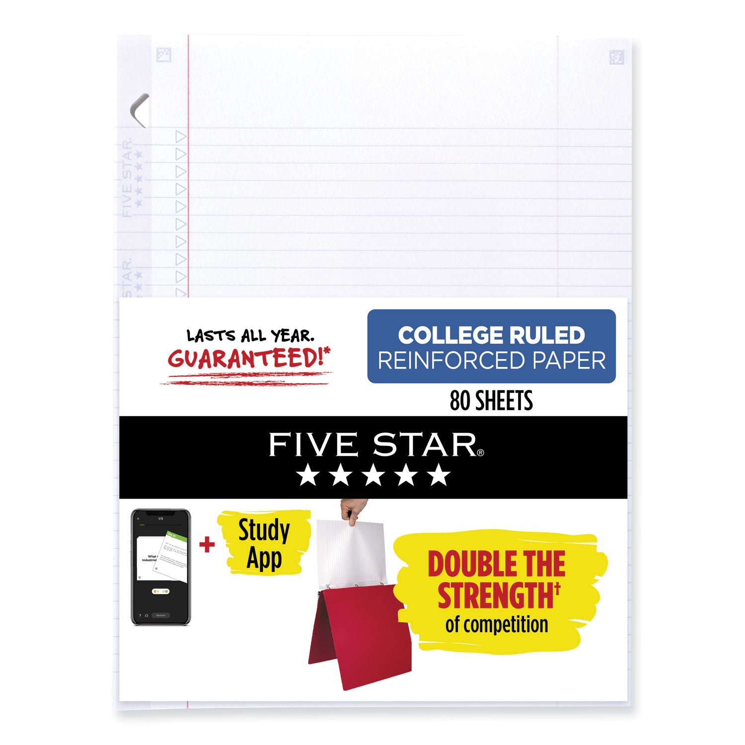 reinforced-filler-paper-plus-study-app-3-hole-85-x-11-college-rule-80-pack_mea170102 - 1