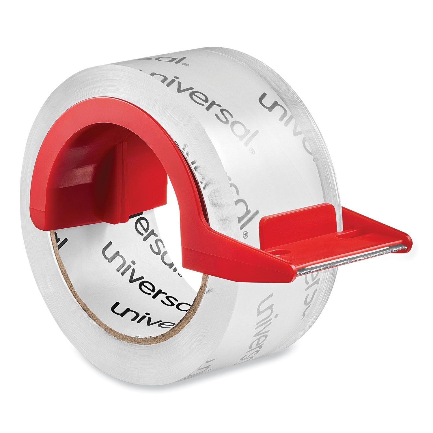 Heavy-Duty Acrylic Box Sealing Tape with Dispenser, 3" Core, 1.88" x 54.6 yds, Clear, 2/Pack -