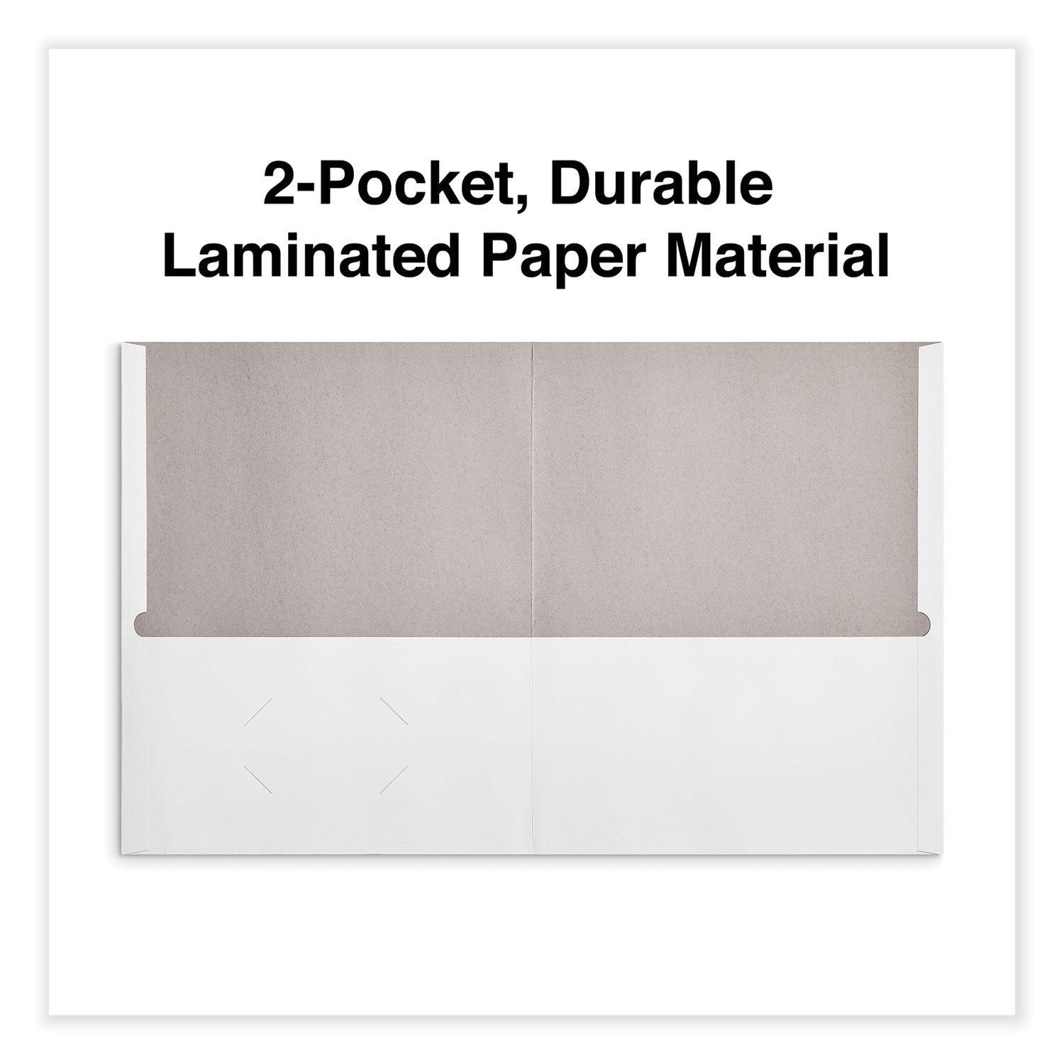 Two-Pocket Portfolio, Embossed Leather Grain Paper, 11 x 8.5, White, 25/Box -
