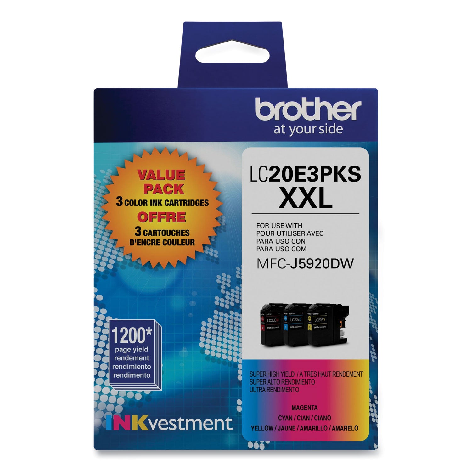 lc20e3pks-super-high-yield-ink-1200-page-yield-cyan-magenta-yellow-3-pack_brtlc20e3pks - 1