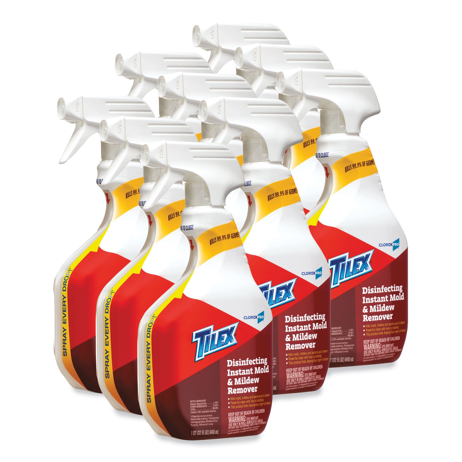Disinfects Instant Mildew Remover, 32 oz Smart Tube Spray, 9/Carton -